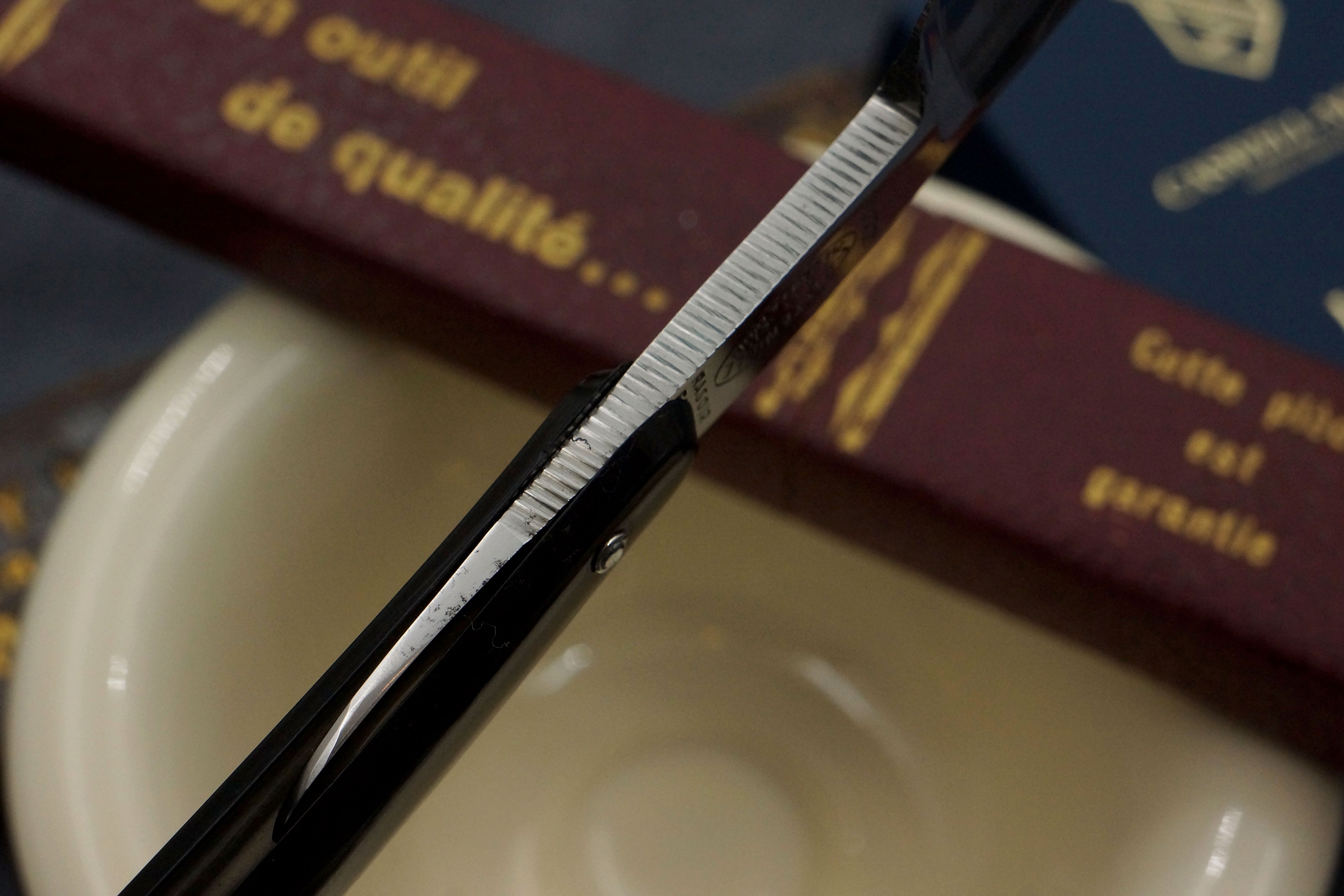 Fontenille Full Hollow 13/16 Etched Blade - Excellent Restored Vintage French Straight Razor - Shave Ready