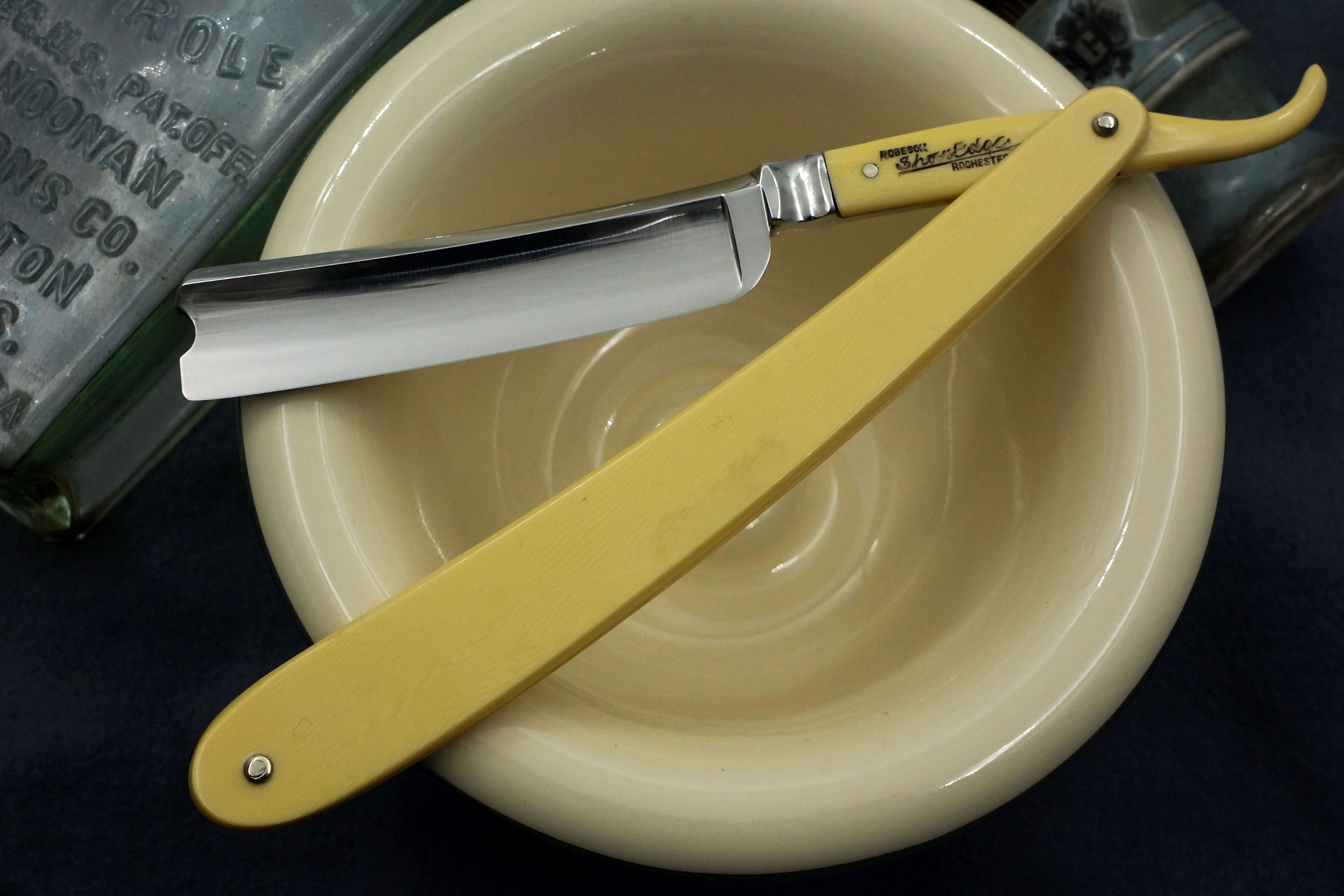 Robeson Full Hollow 11/16 Fancy Tang & Blade - Restored USA Straight Razor - Shave Ready