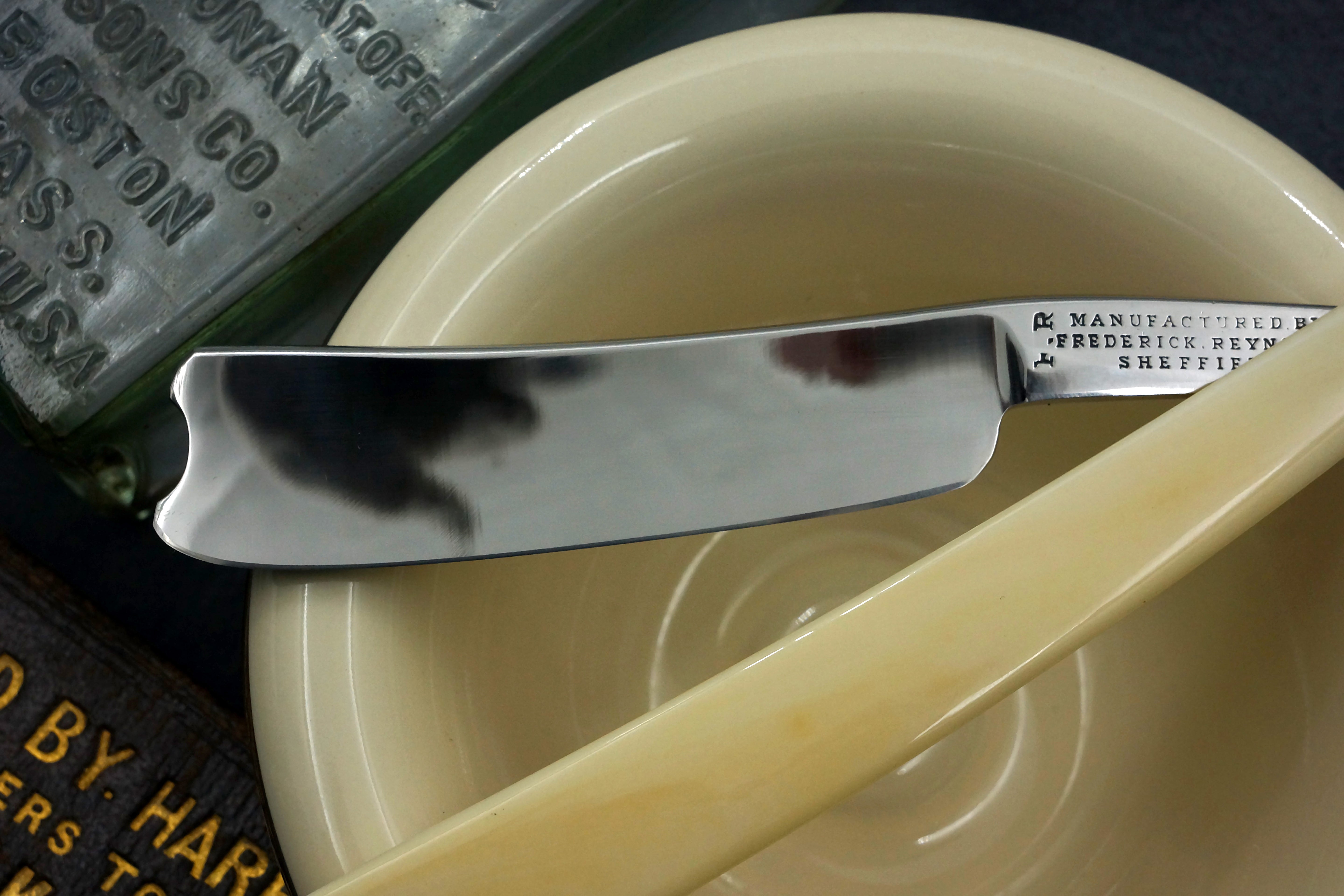 Frederick Reynolds 13/16 Near Wedge Blade with Ivory Scales - Fully Restored Sheffield Straight Razor - Shave Ready