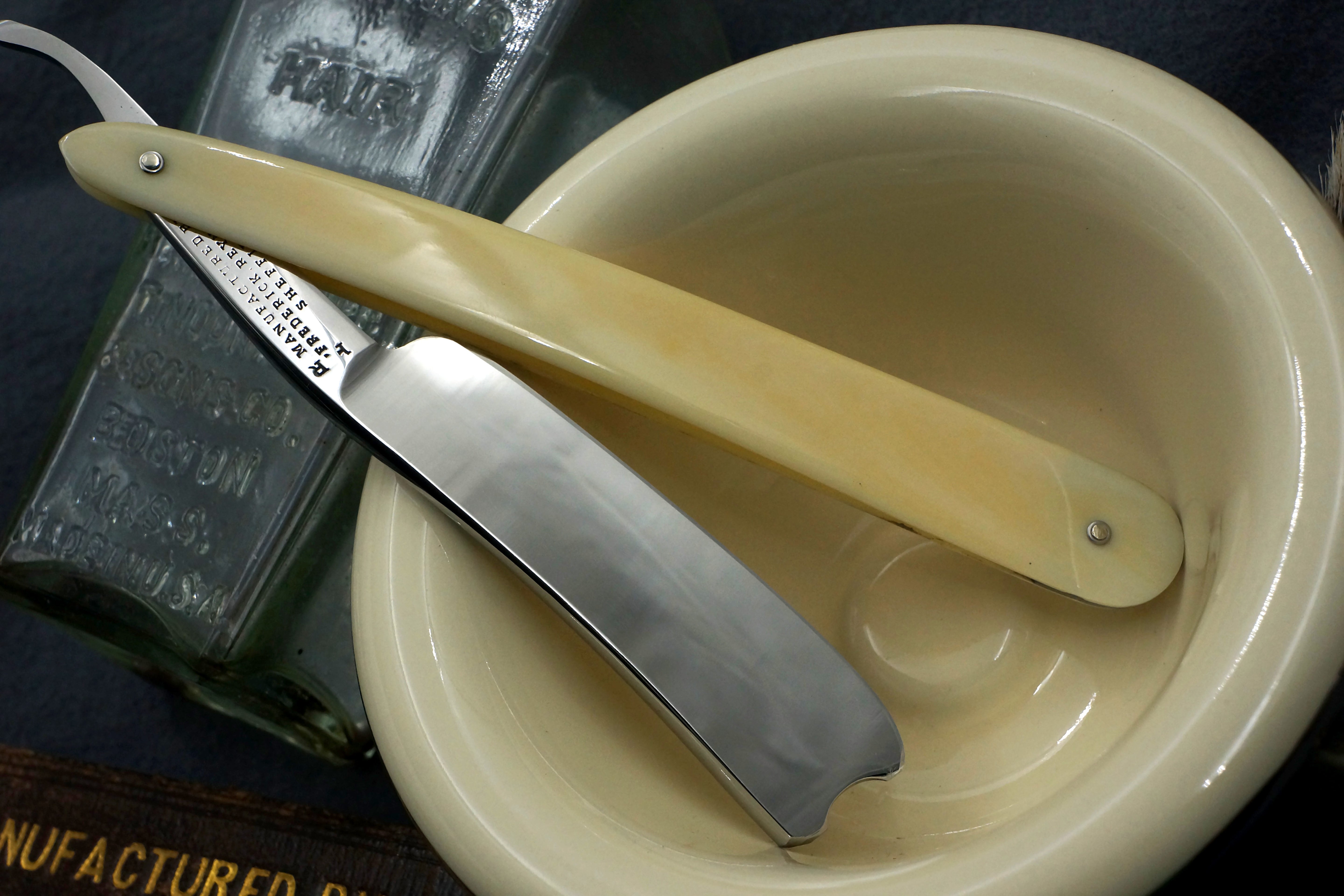 Frederick Reynolds 13/16 Near Wedge Blade with Ivory Scales - Fully Restored Sheffield Straight Razor - Shave Ready