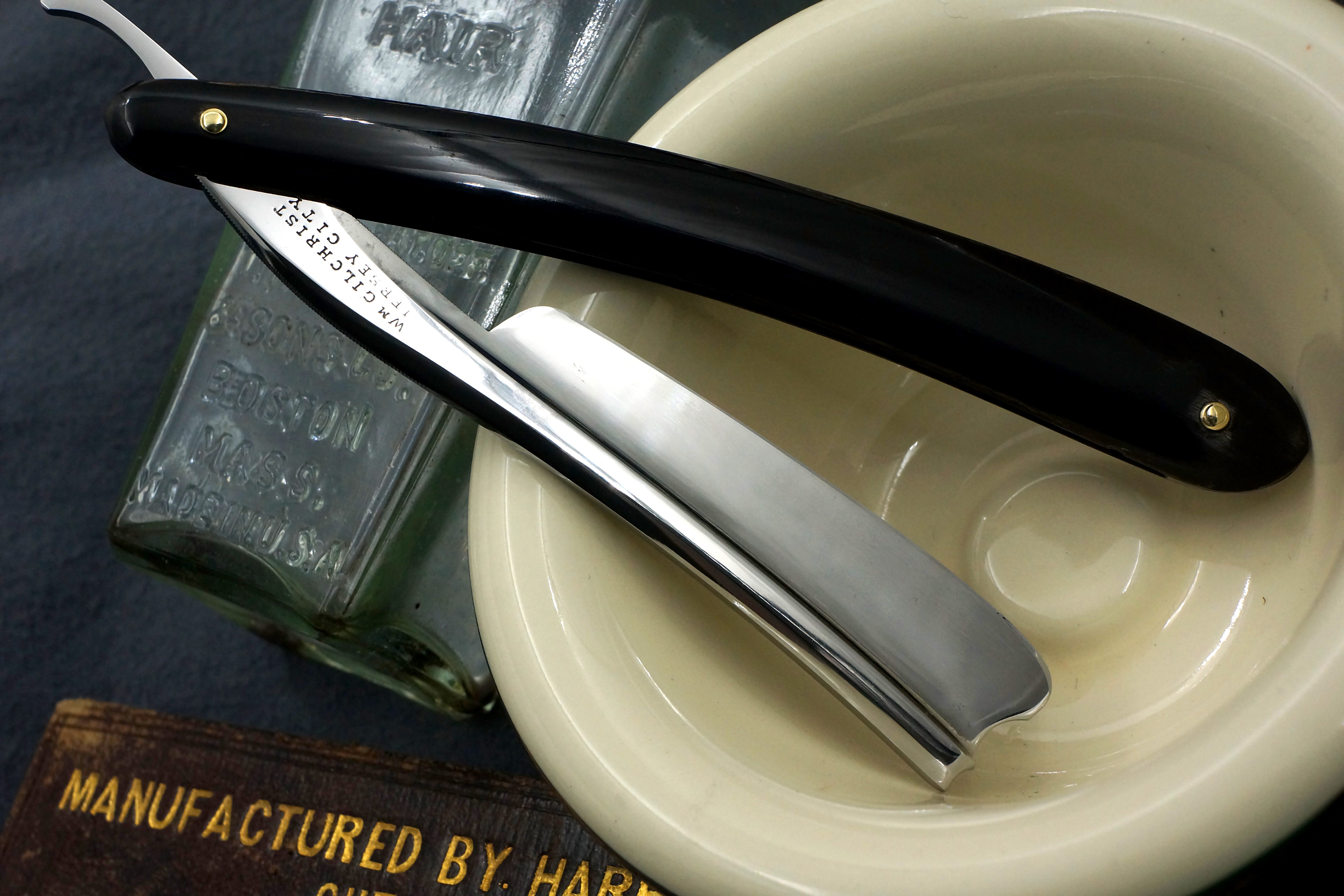 Wm. Gilchrist - Restored 13/16 Vintage Sheffield Straight Razor with Horn Scales - Shave Ready