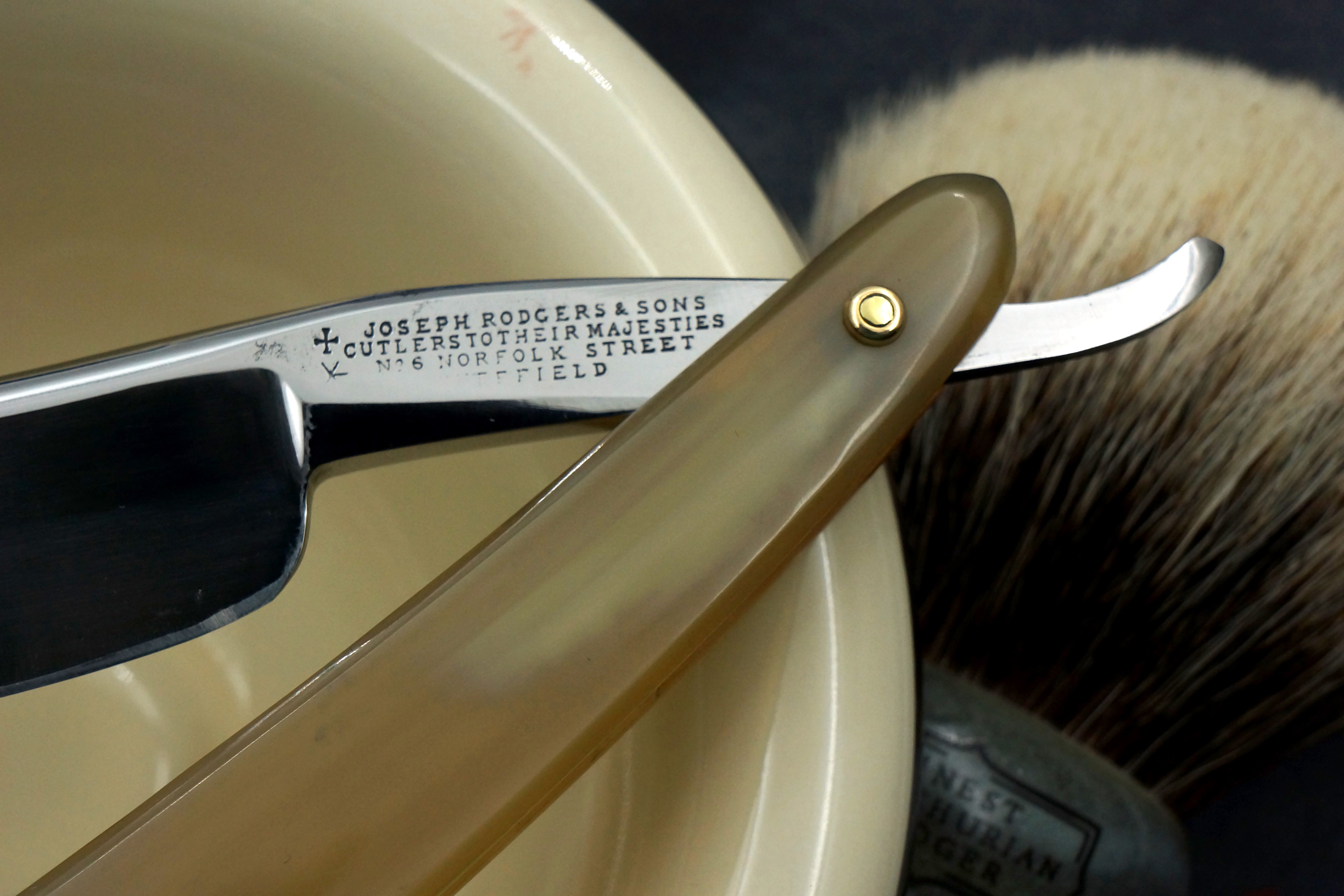 Joseph Rodgers & Sons "Improved Silver Steel" 13/16 Blade with New Horn Scales - Restored Sheffield Straight Razor - Shave Ready