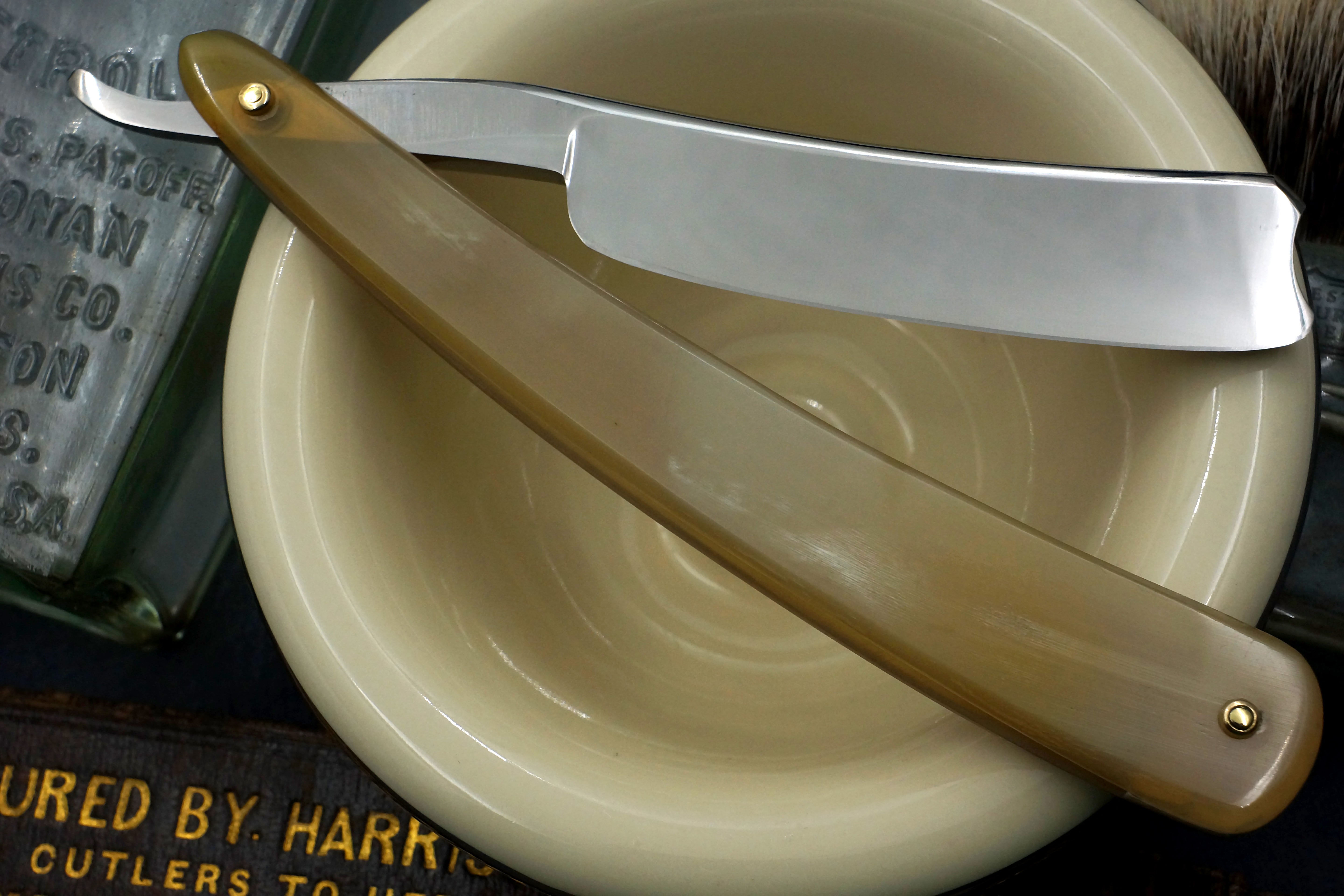 Joseph Rodgers & Sons "Improved Silver Steel" 13/16 Blade with New Horn Scales - Restored Sheffield Straight Razor - Shave Ready