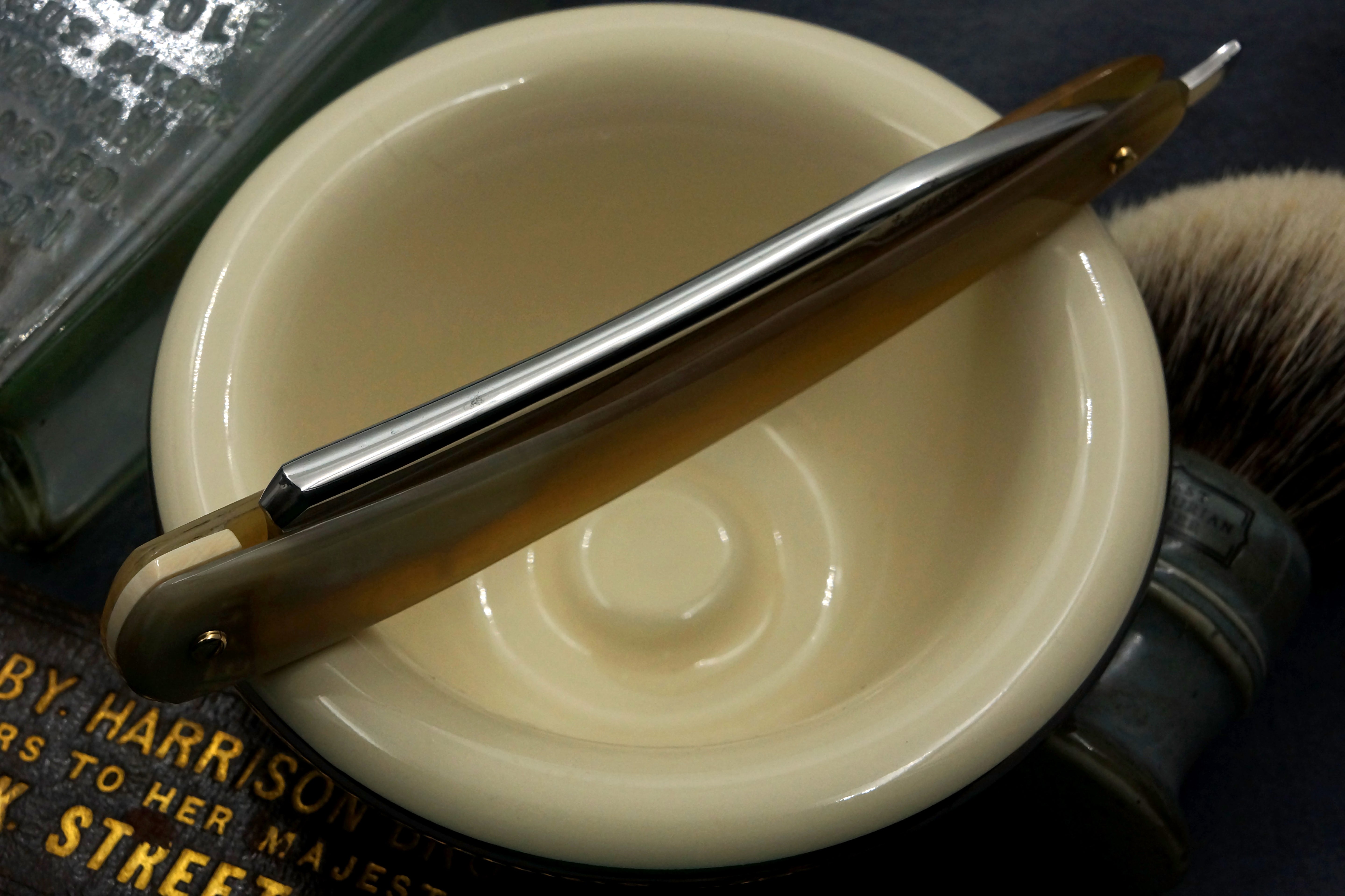 Joseph Rodgers & Sons "Improved Silver Steel" 13/16 Blade with New Horn Scales - Restored Sheffield Straight Razor - Shave Ready