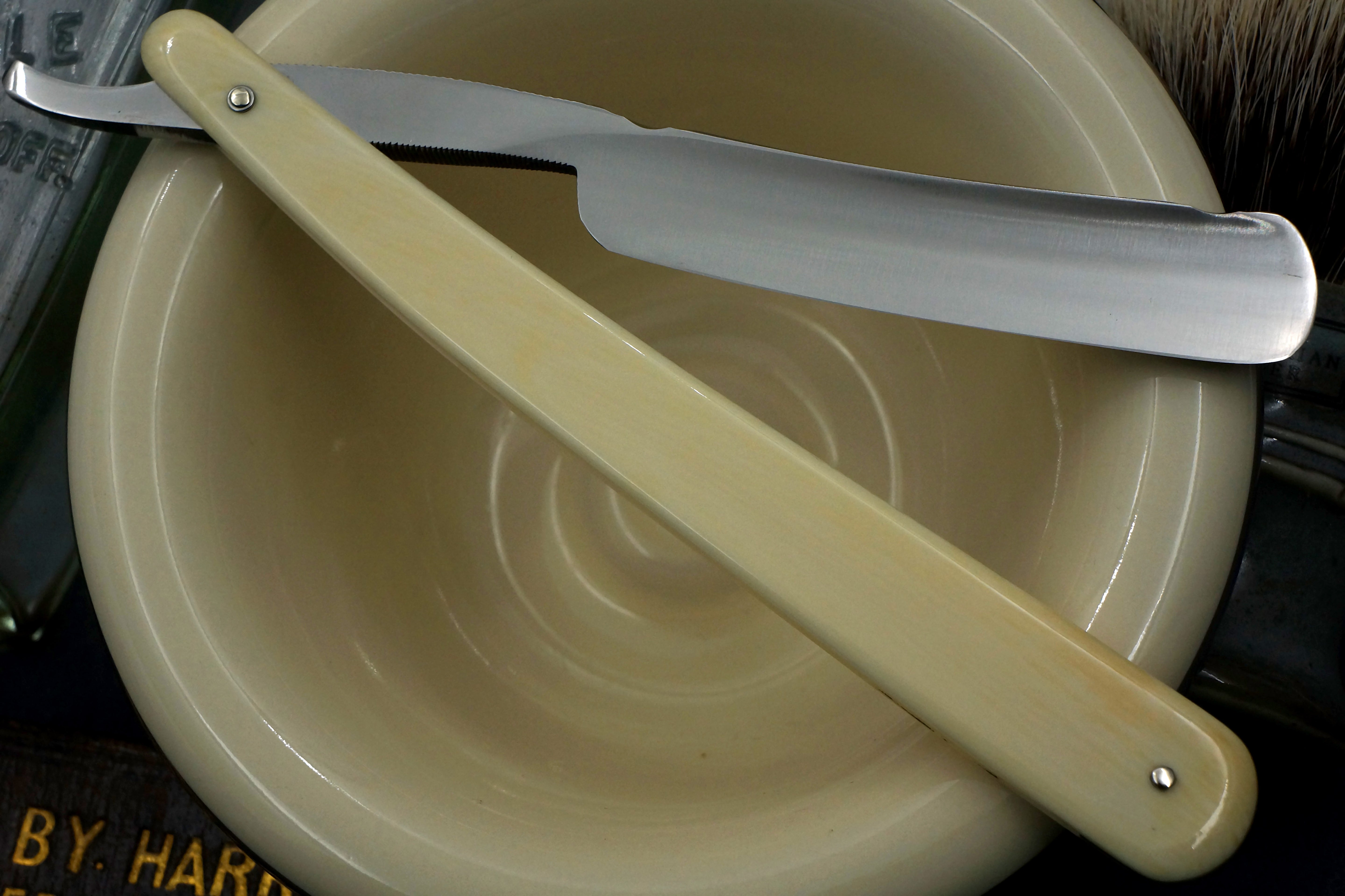 W.W. Harrison & Co. - Restored 5/8 Vintage Sheffield Straight Razor with Original Ivory Scales - Shave Ready