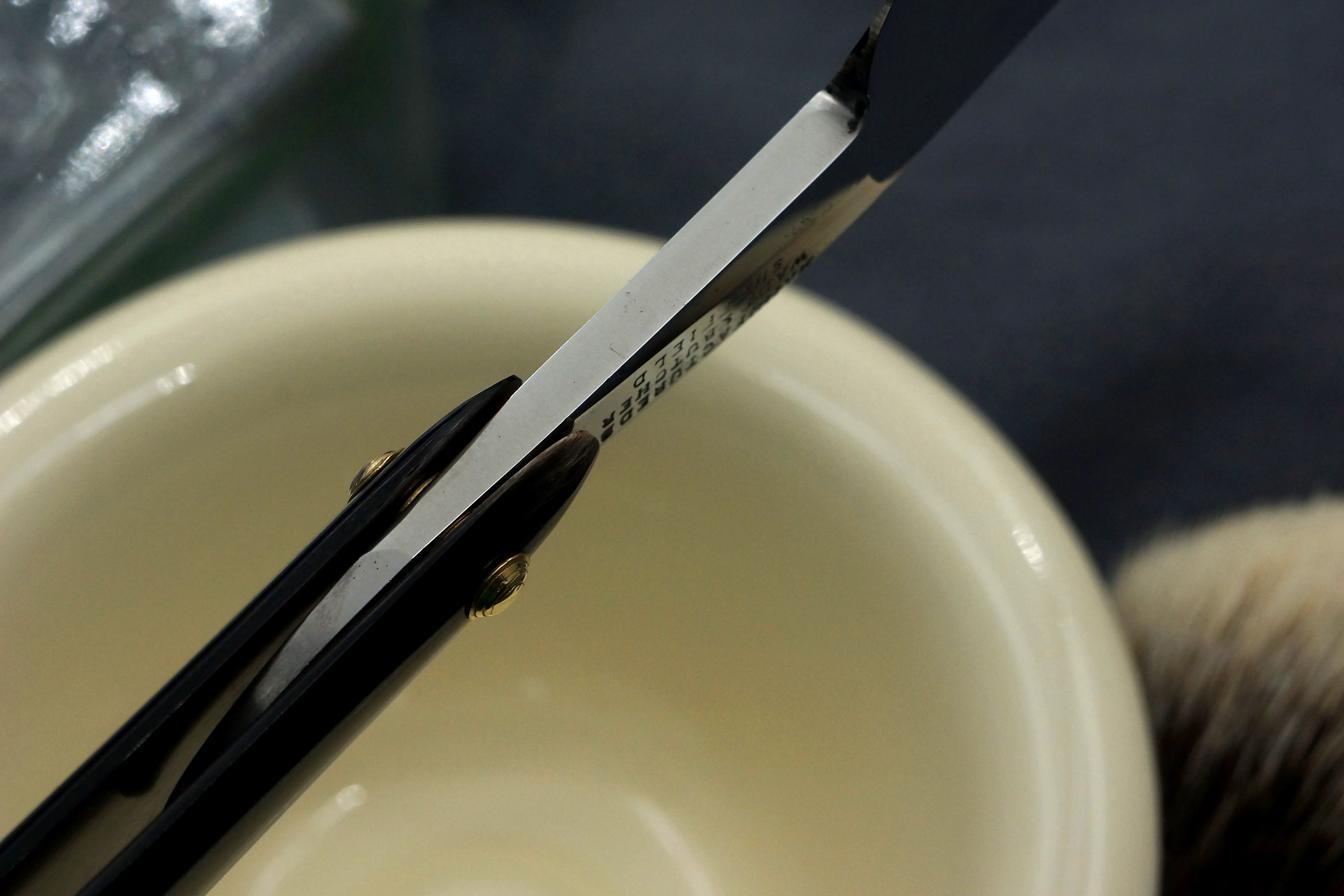 Wade & Butcher "For Barbers Use" - 1" Blade with New Horn Scales - Restored Sheffield Straight Razor - Shave Ready