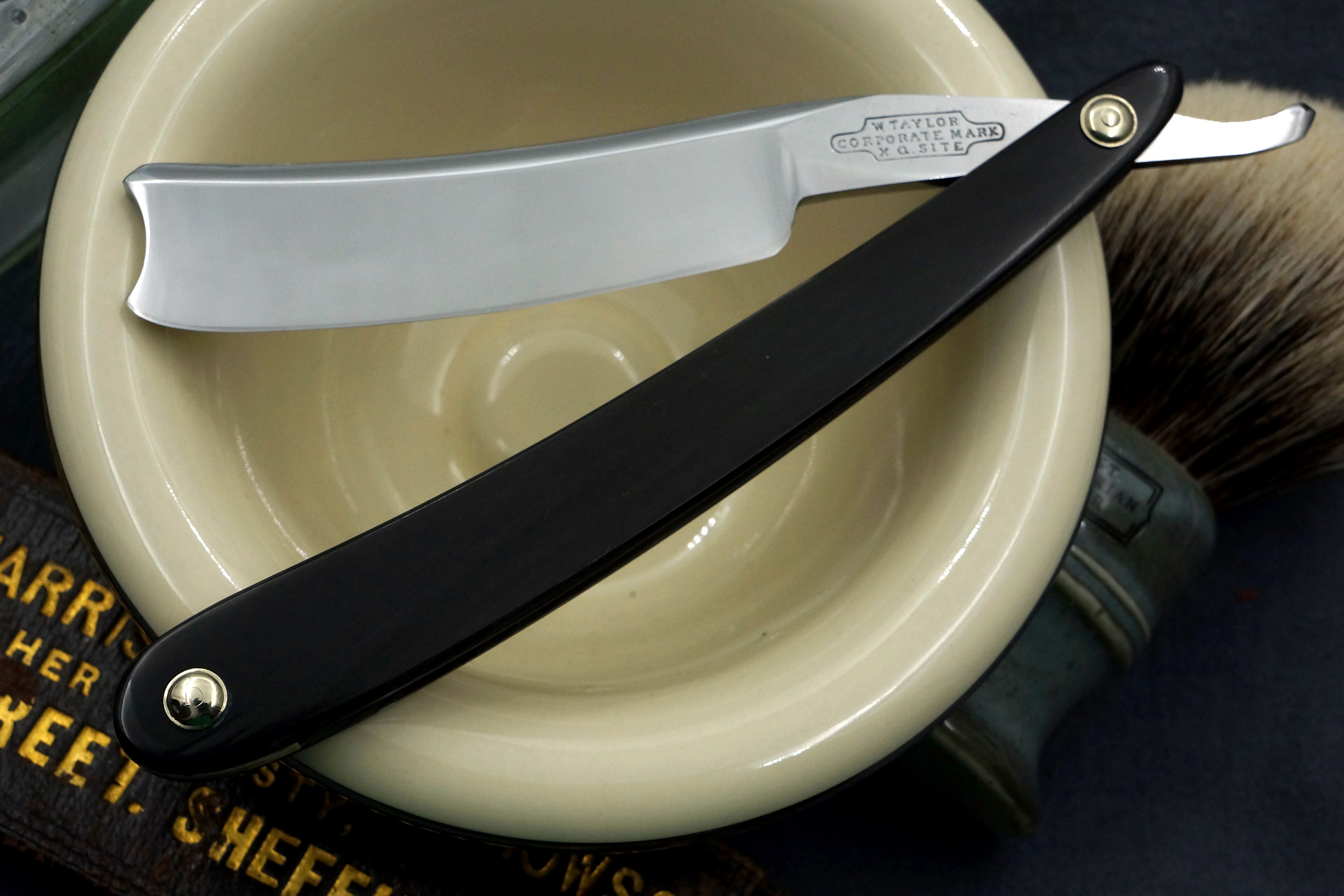 W. Taylor 6/8 Near Wedge Blade with New Horn Scales - Restored Sheffield Straight Razor - Shave Ready