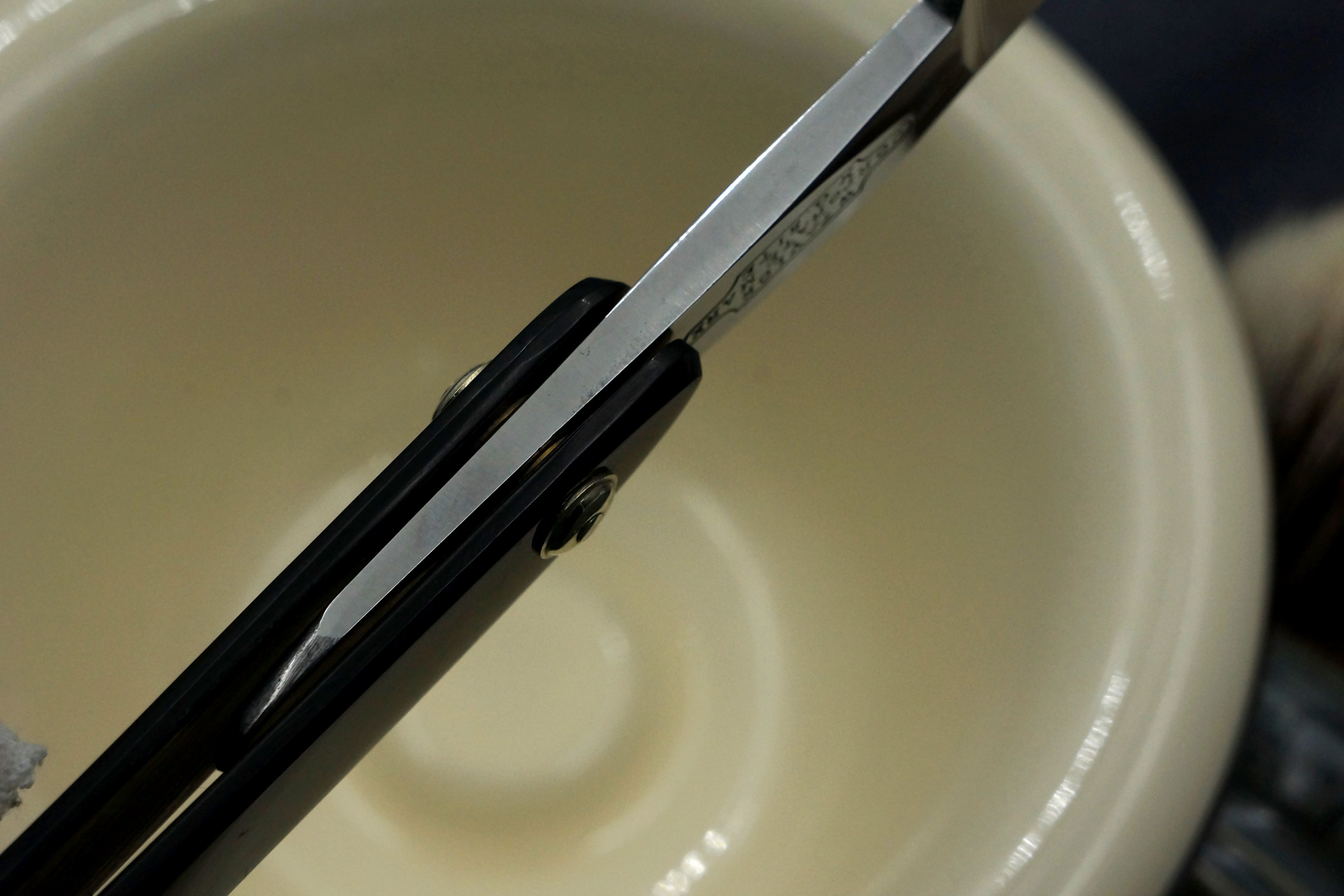 W. Taylor 6/8 Near Wedge Blade with New Horn Scales - Restored Sheffield Straight Razor - Shave Ready