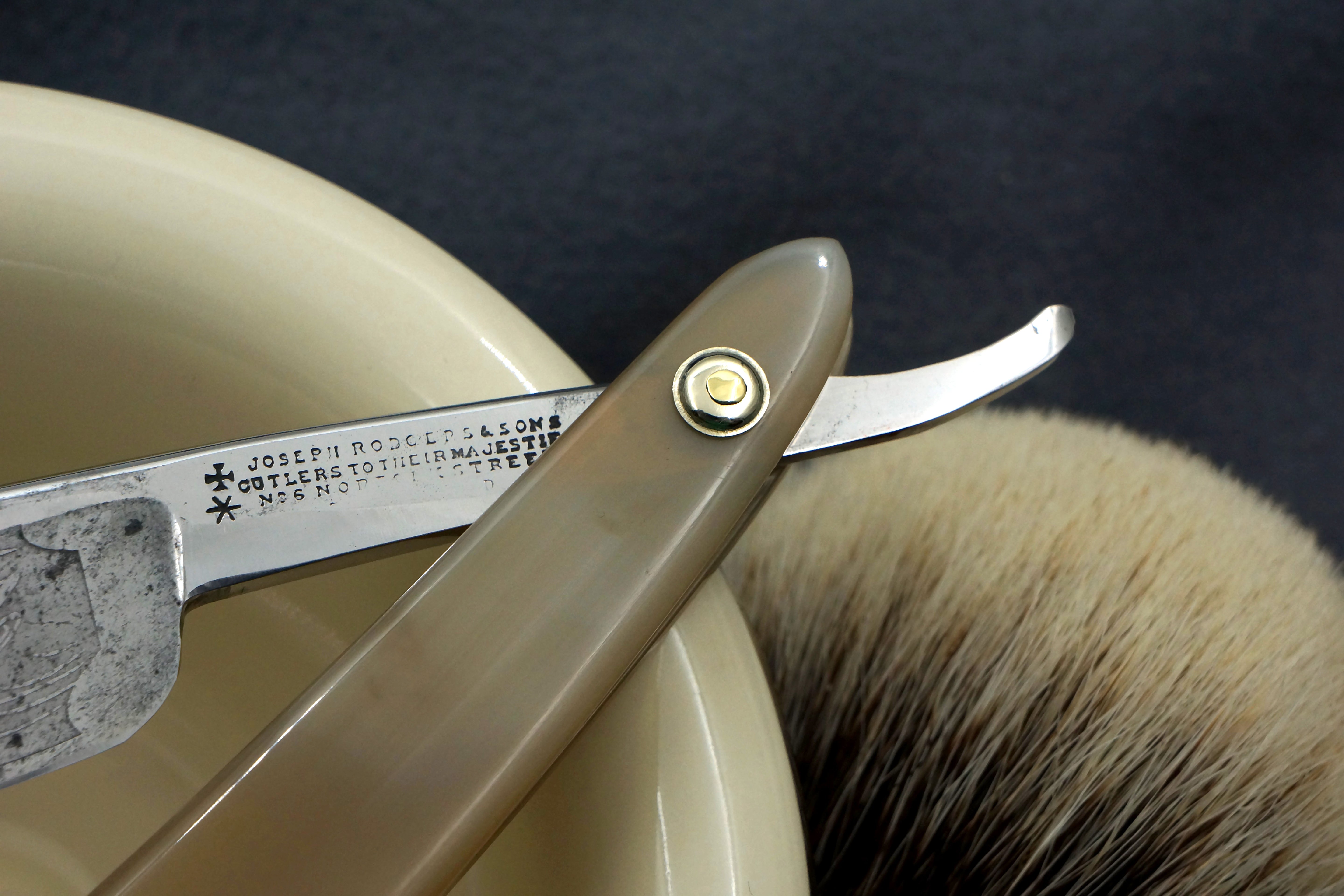 Joseph Rodgers & Sons "Fine India Steel" 13/16 Blade with New Horn Scales - Restored Sheffield Straight Razor - Shave Ready
