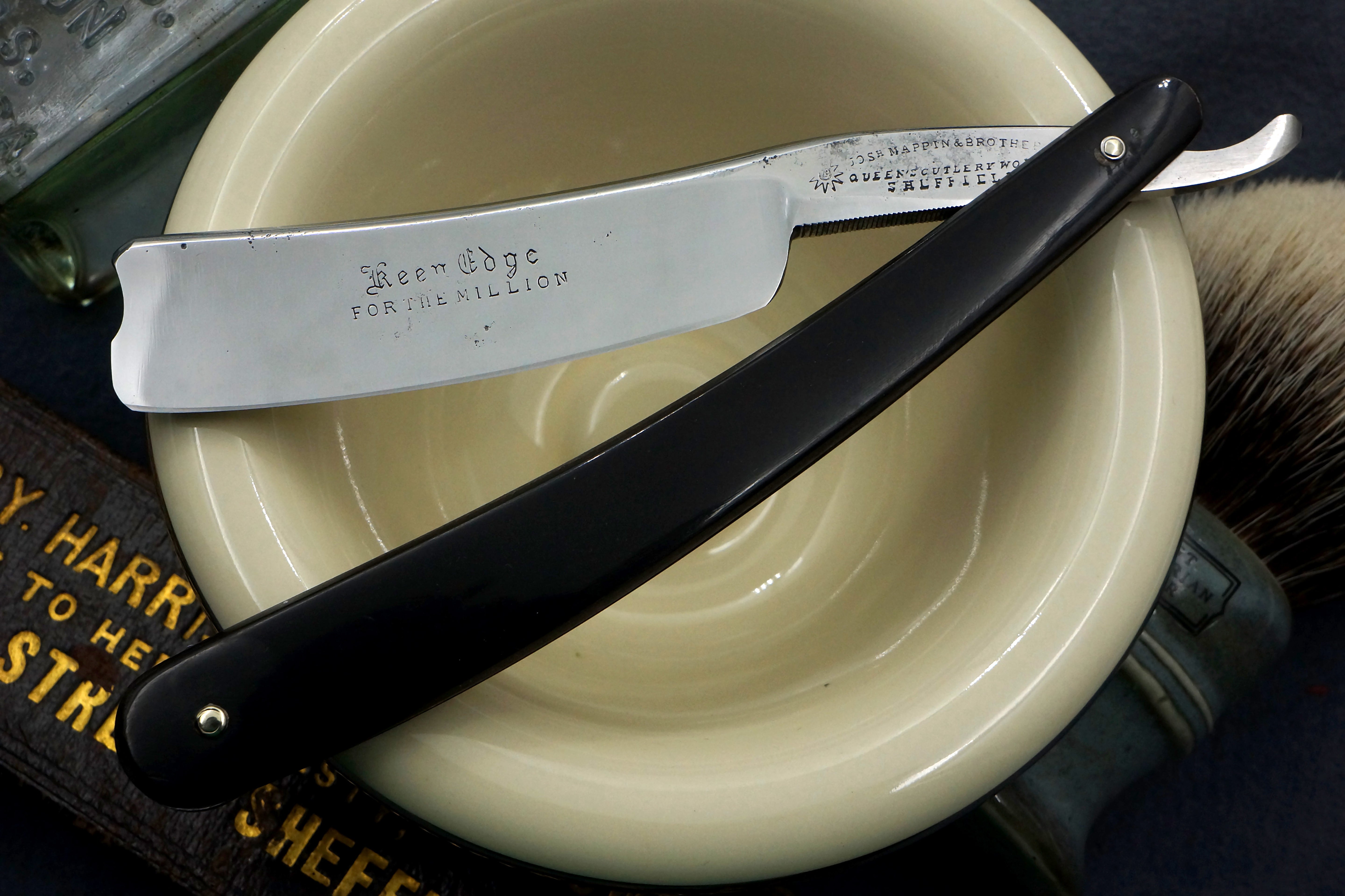 Mappin & Bros. "Keen Edge - For the Million" 13/16 Near Wedge - Handsome Fully Restored Sheffield Straight Razor - Shave Ready