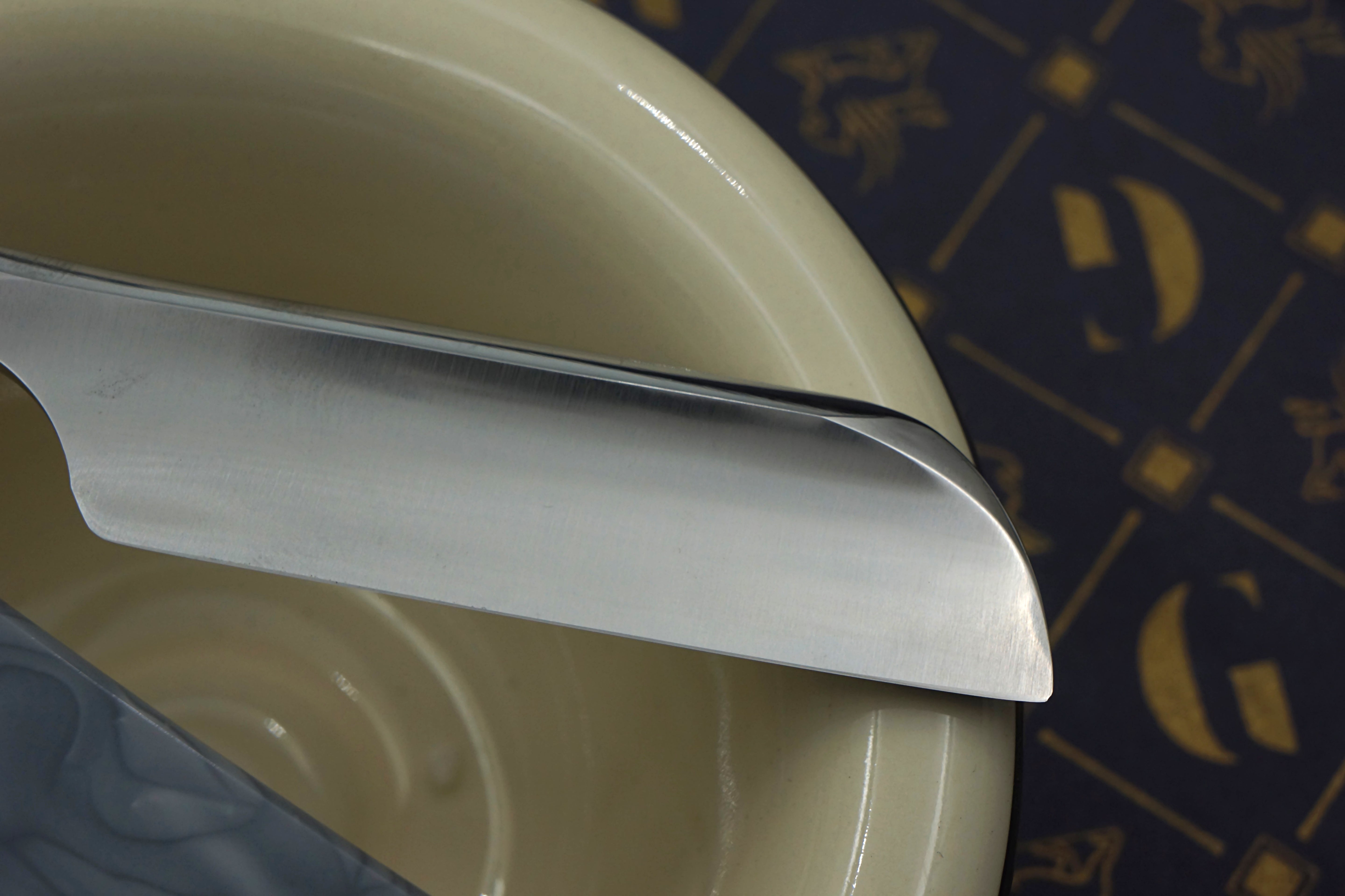 Griffith 13/16 Silver Steel Full Hollow Blade -  Snow Tactical Juma Scales Artisan Straight Razor - Shave Ready