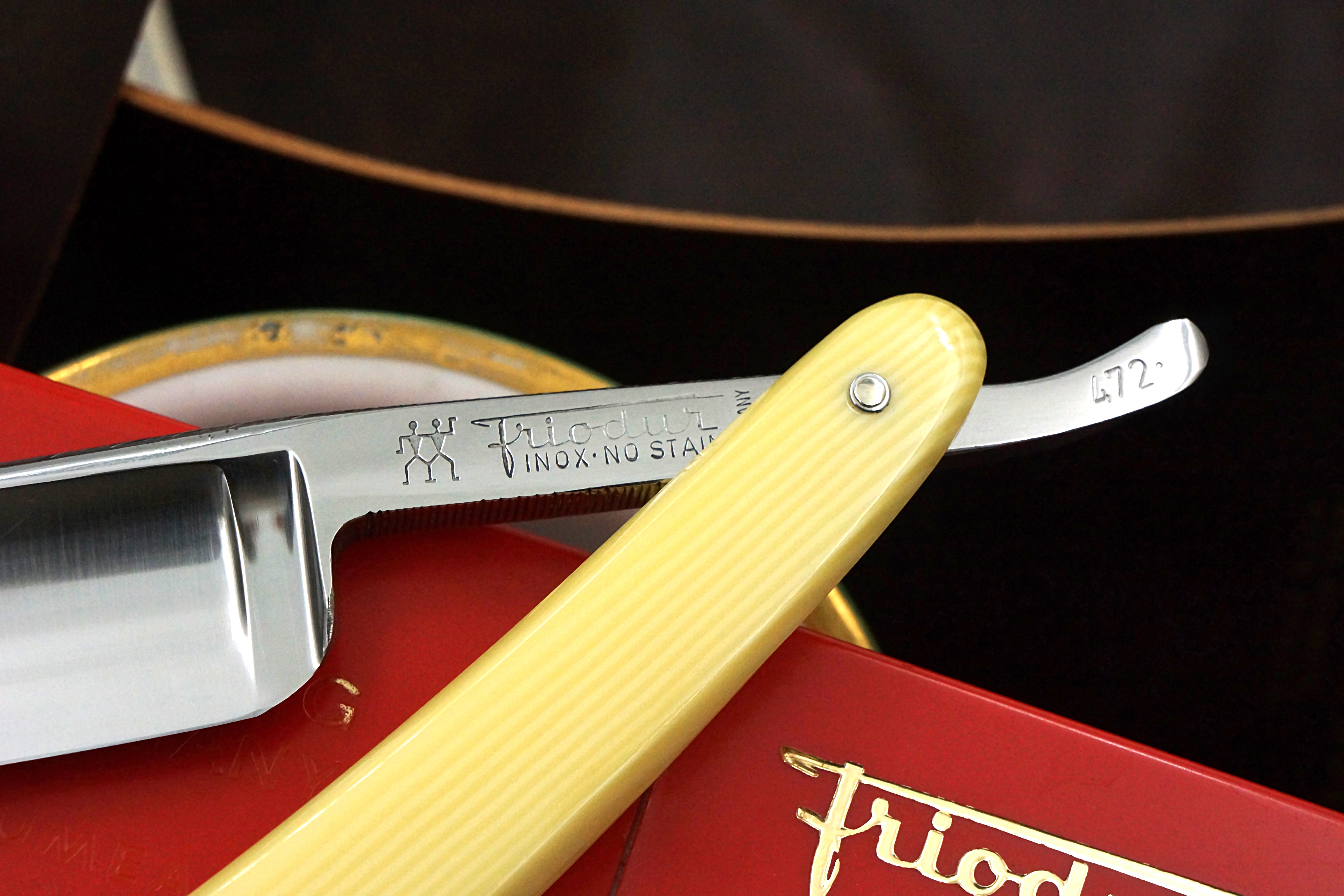 Henckels Friodur No. 472 - 13/16 Excellent Stainless Steel Full Hollow - Solingen Straight Razor - Shave Ready