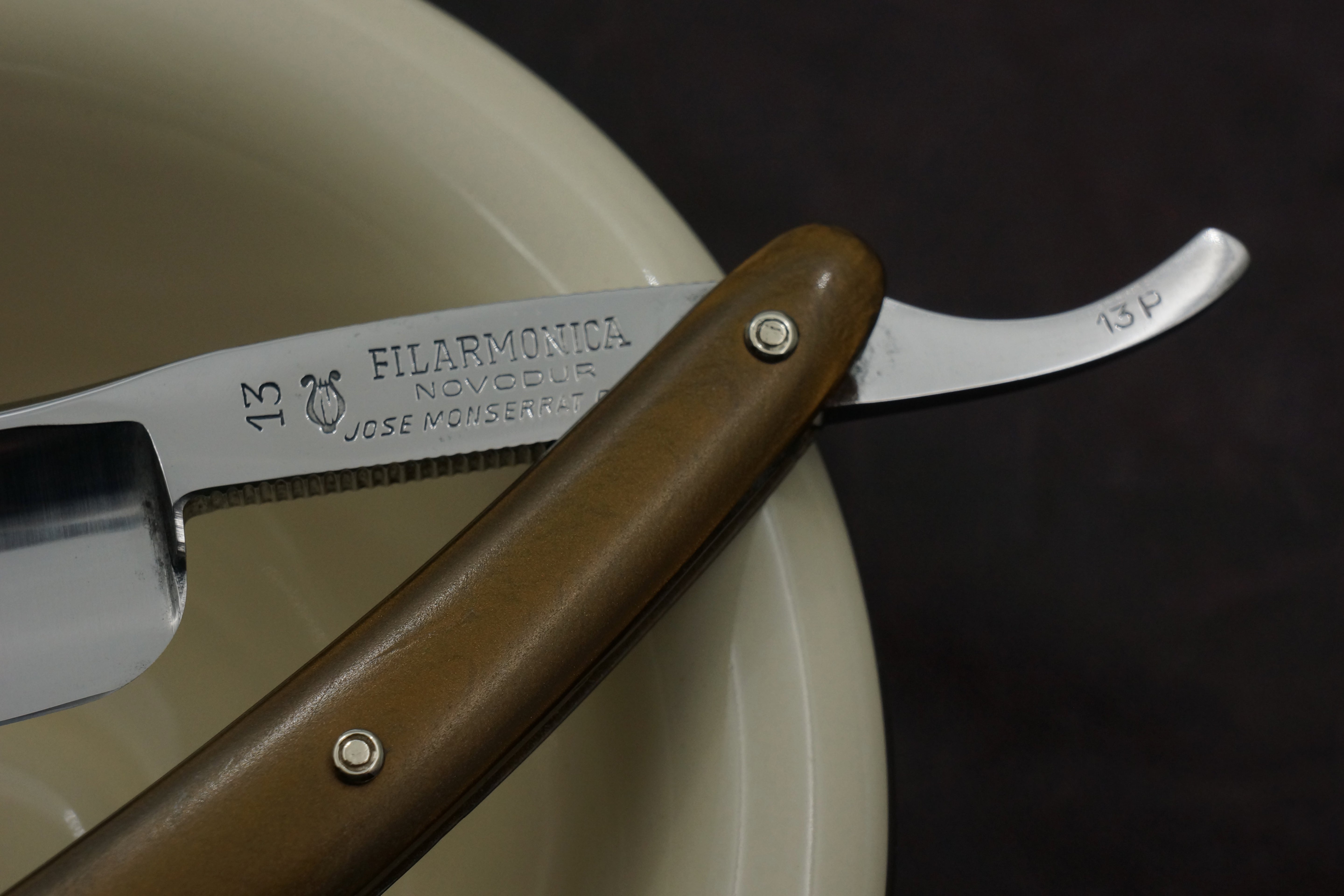 Filarmonica JMP No. 13 Novodur 6/8 Full Hollow Blade - Excellent Restored Vintage Spanish Straight Razor - Shave Ready