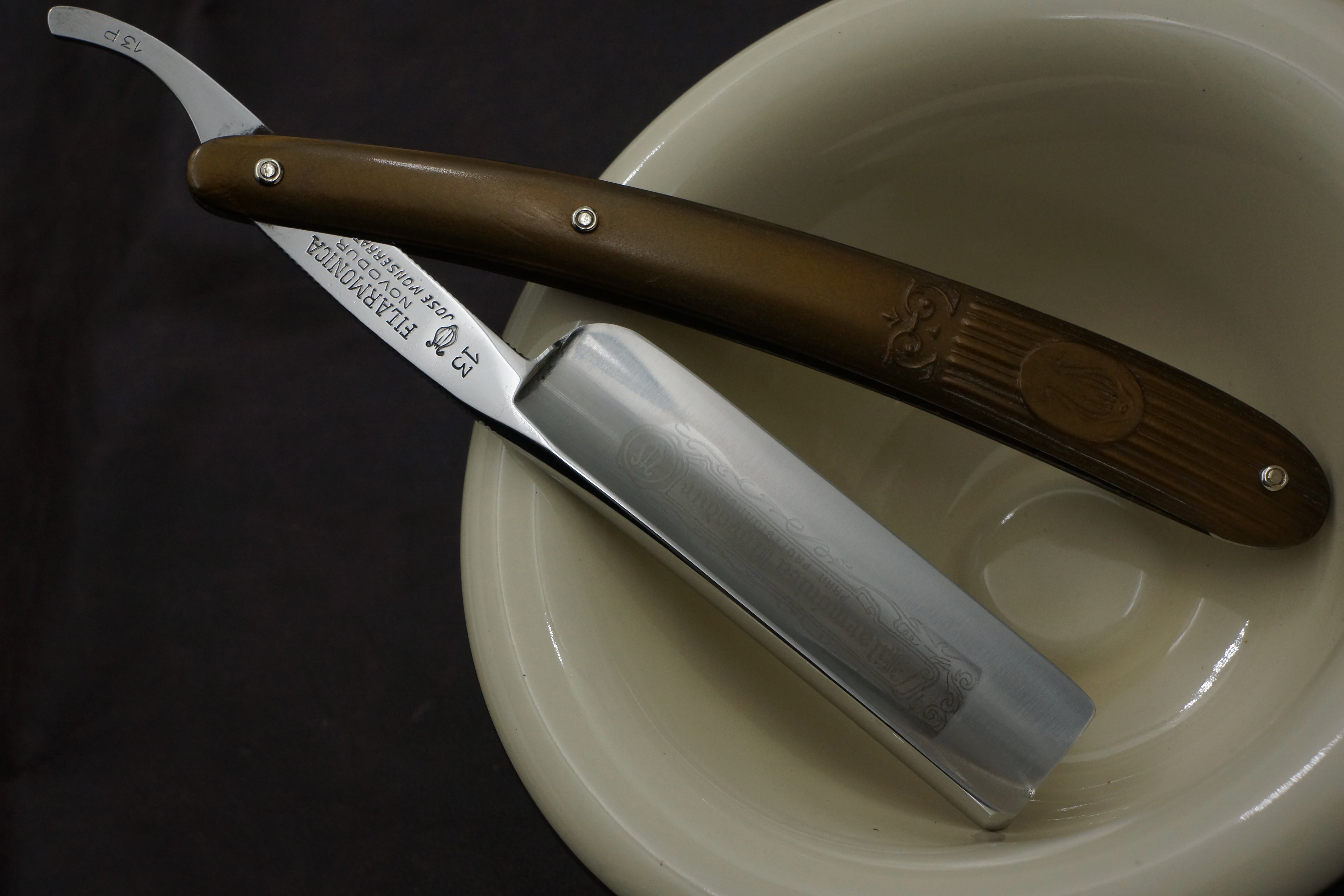 Filarmonica JMP No. 13 Novodur 6/8 Full Hollow Blade - Excellent Restored Vintage Spanish Straight Razor - Shave Ready