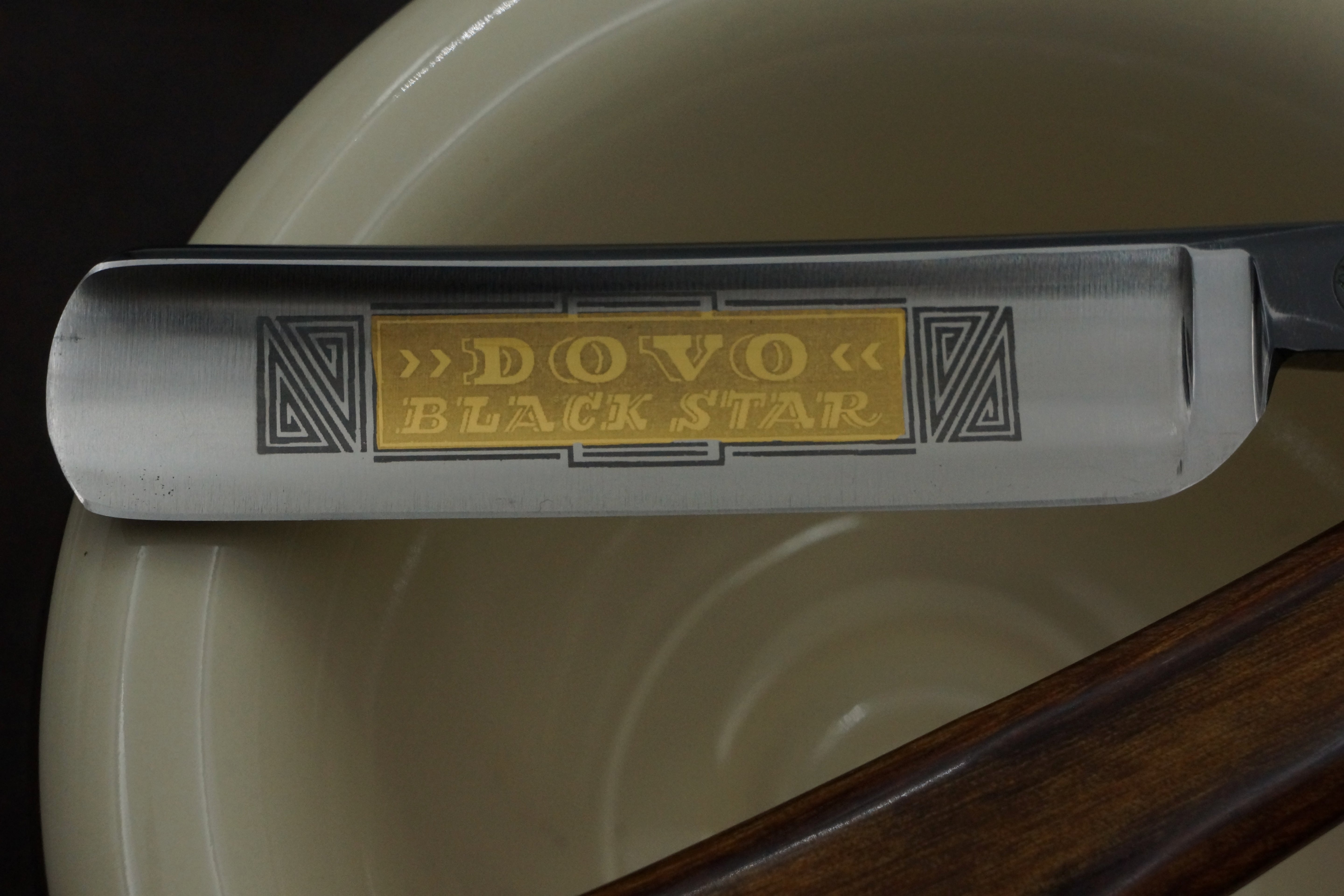 Dovo "Black Star" -  Preowned Fancy 11/16 Full Hollow Blade - Solingen Straight Razor - Shave Ready