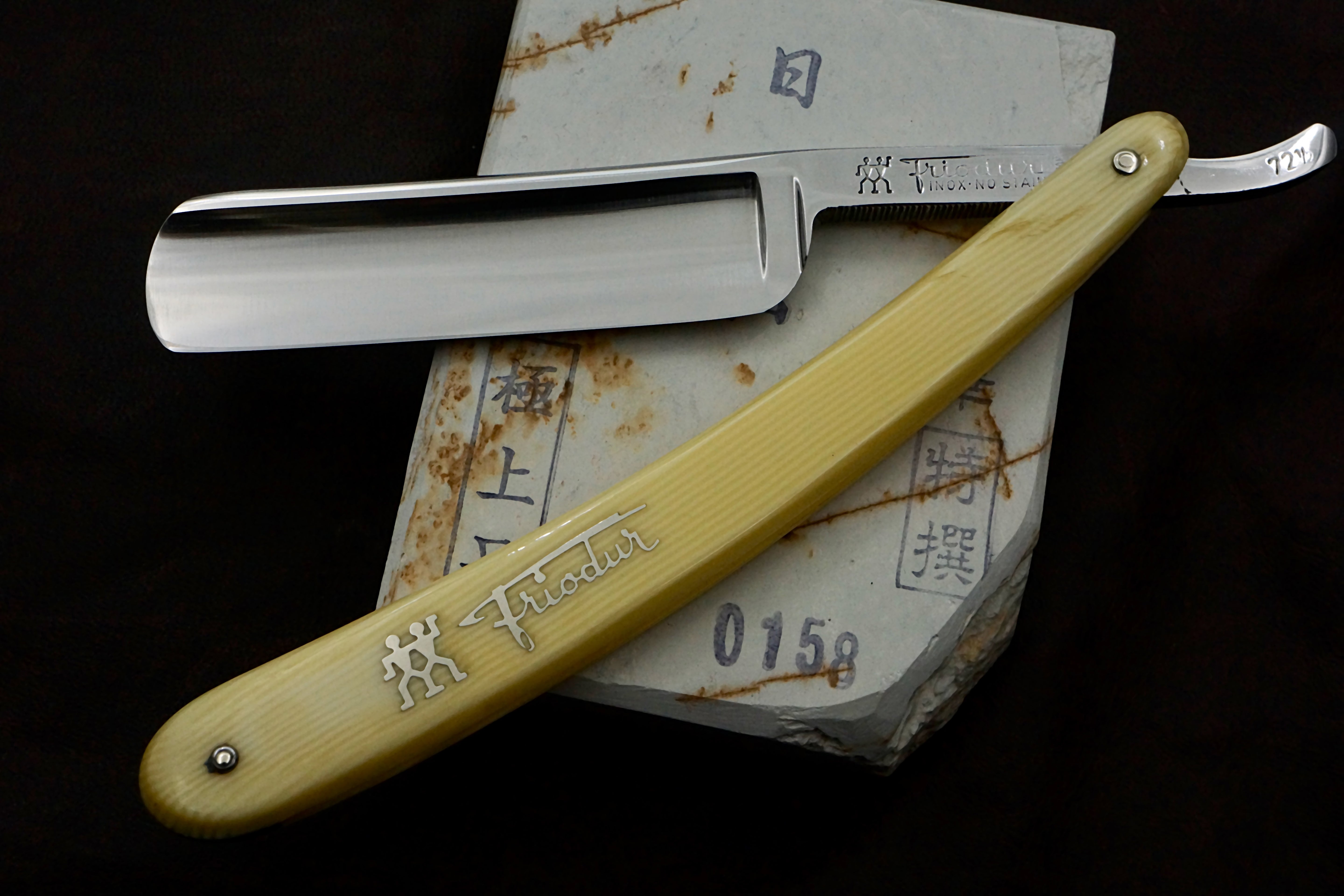 Henckels Friodur 13/16 No. 72 1/2 - Near Mint Stainless Steel Full Hollow - Solingen Straight Razor - Shave Ready
