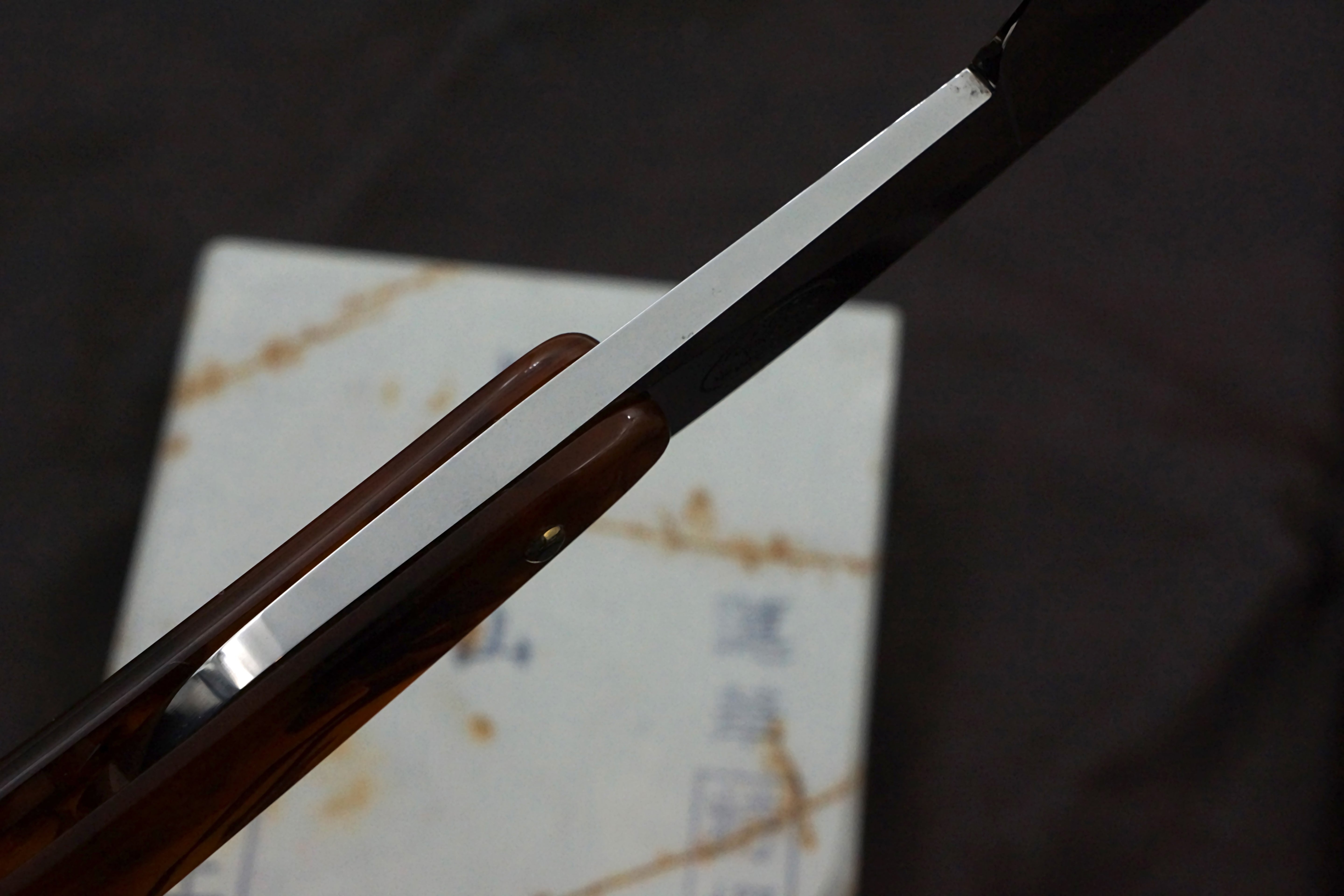 Riga Razor 7/8 Quarter Hollow Blade with Acrylic Scales - Preowned Custom Straight Razor - Shave Ready