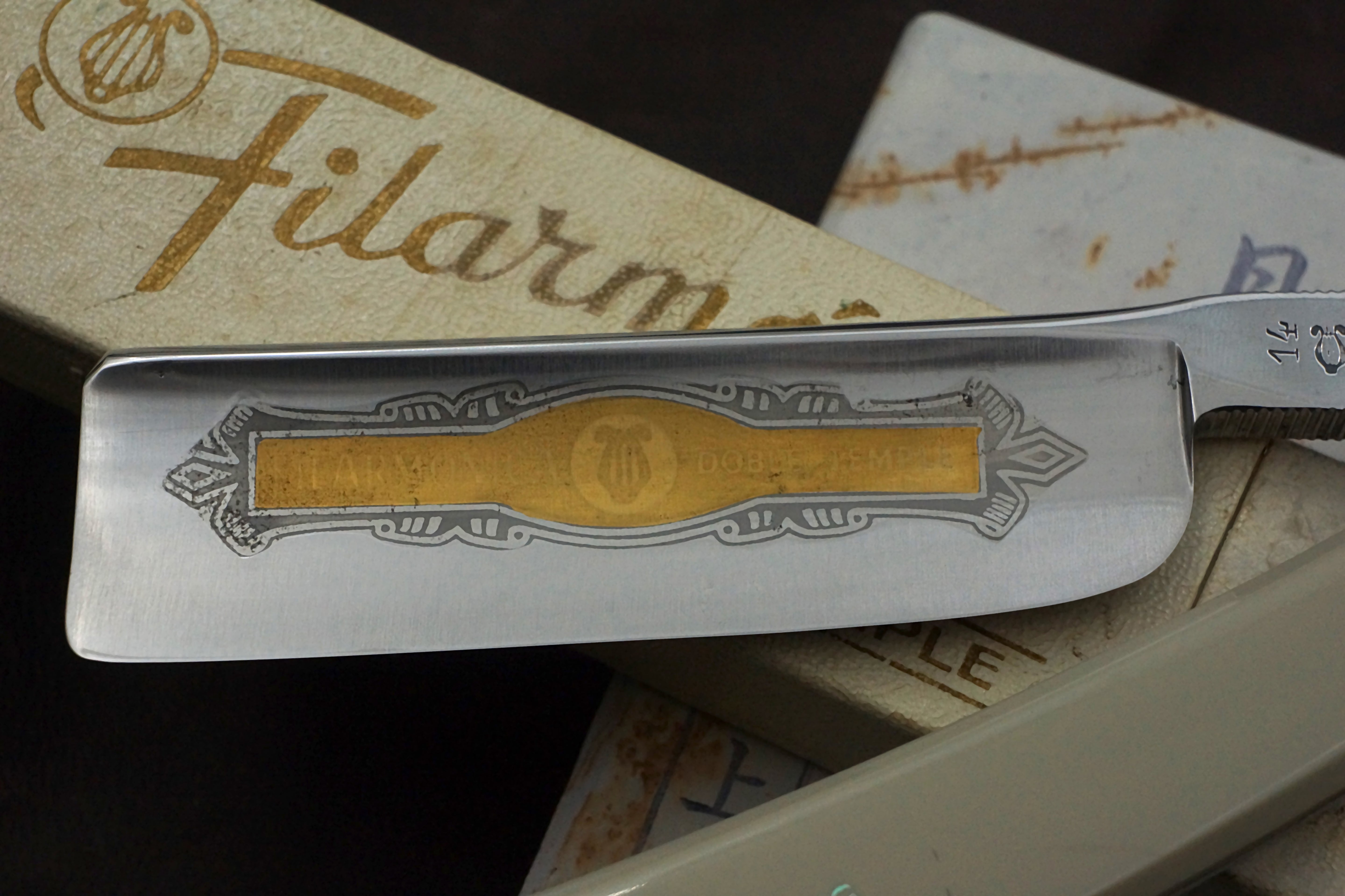 Filarmonica JMP Doble Temple No. 14 15/16" Full Hollow Blade - Near Mint Vintage Spanish Straight Razor - Shave Ready