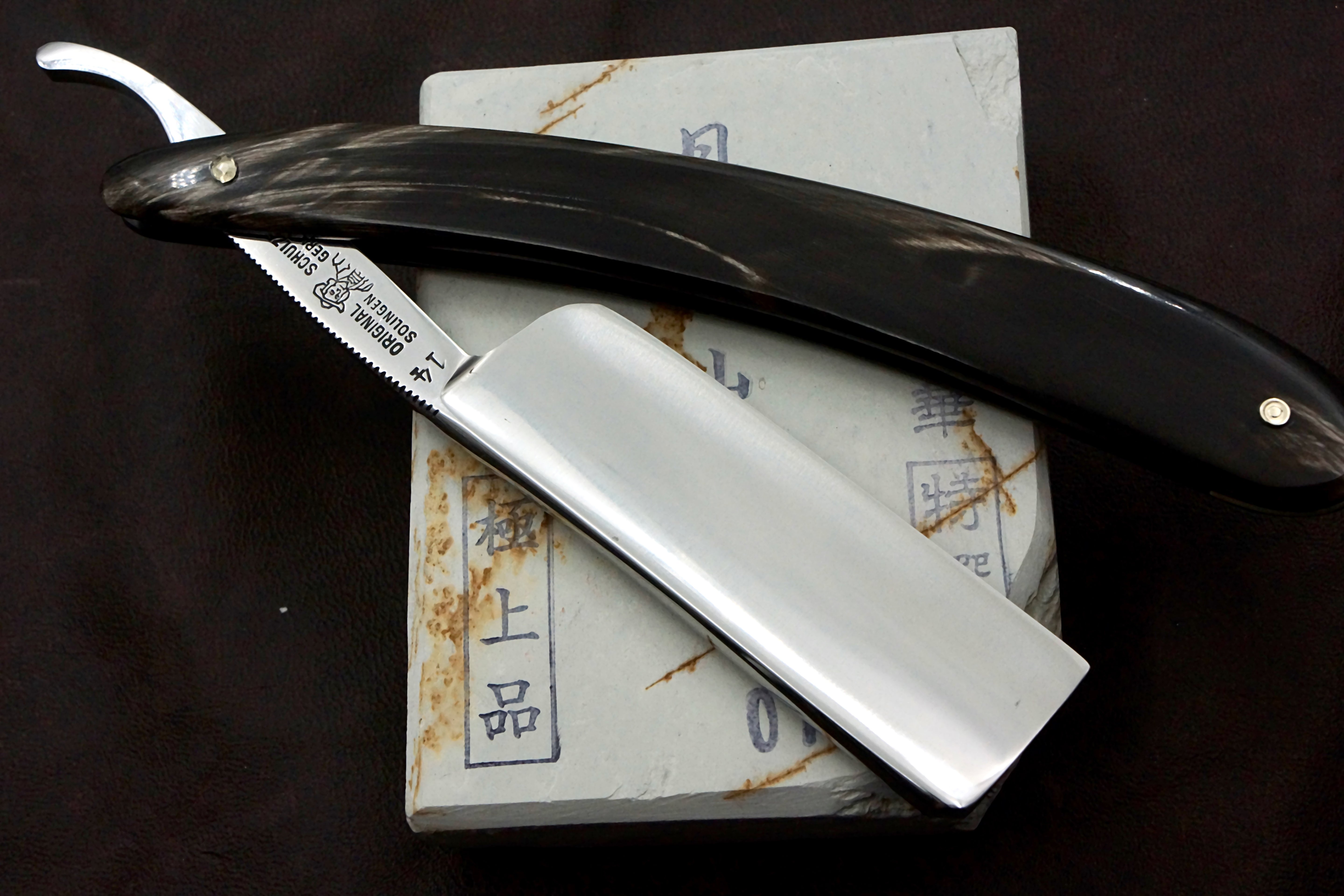 Schulze No. 14 15/16 Full Hollow - Solingen Straight Razor with Horn Scales - Shave Ready