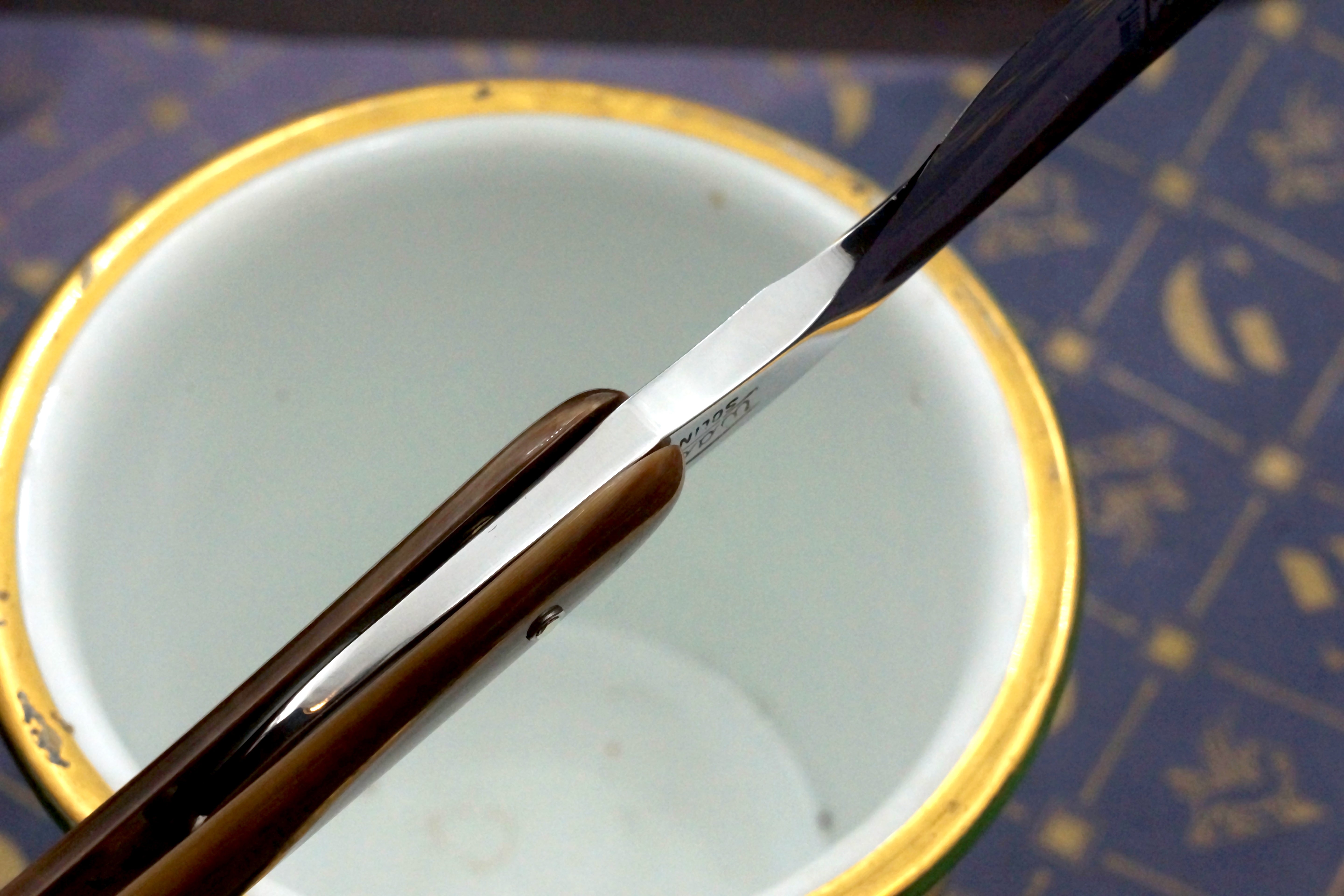 Wacker 6/8 Full Hollow Blade - Horn Scales Solingen Straight Razor - Shave Ready