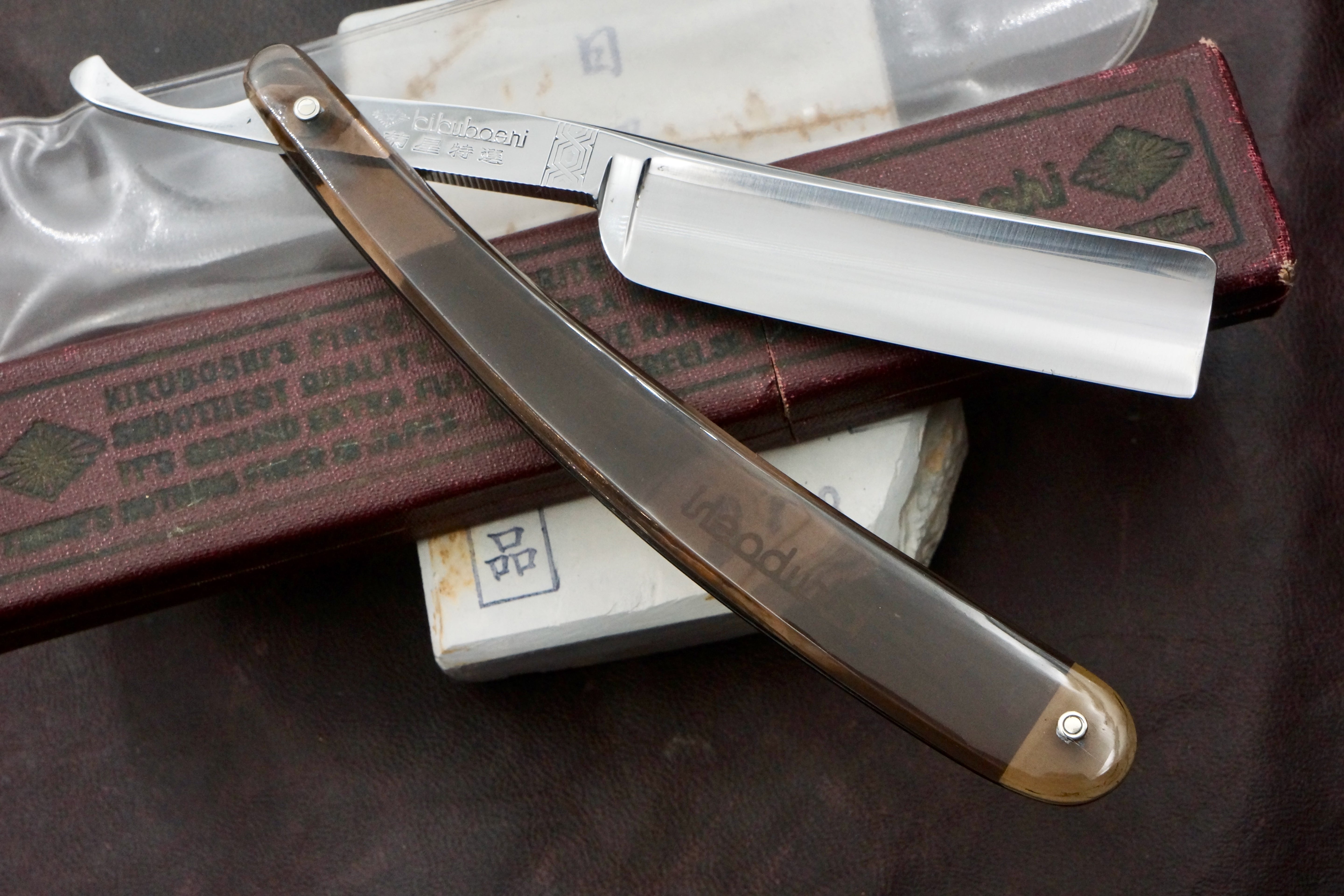 Kikuboshi No. 45 6/8 Full Hollow Blade - Gorgeous Near Mint Vintage Japanese Straight Razor - Shave Ready