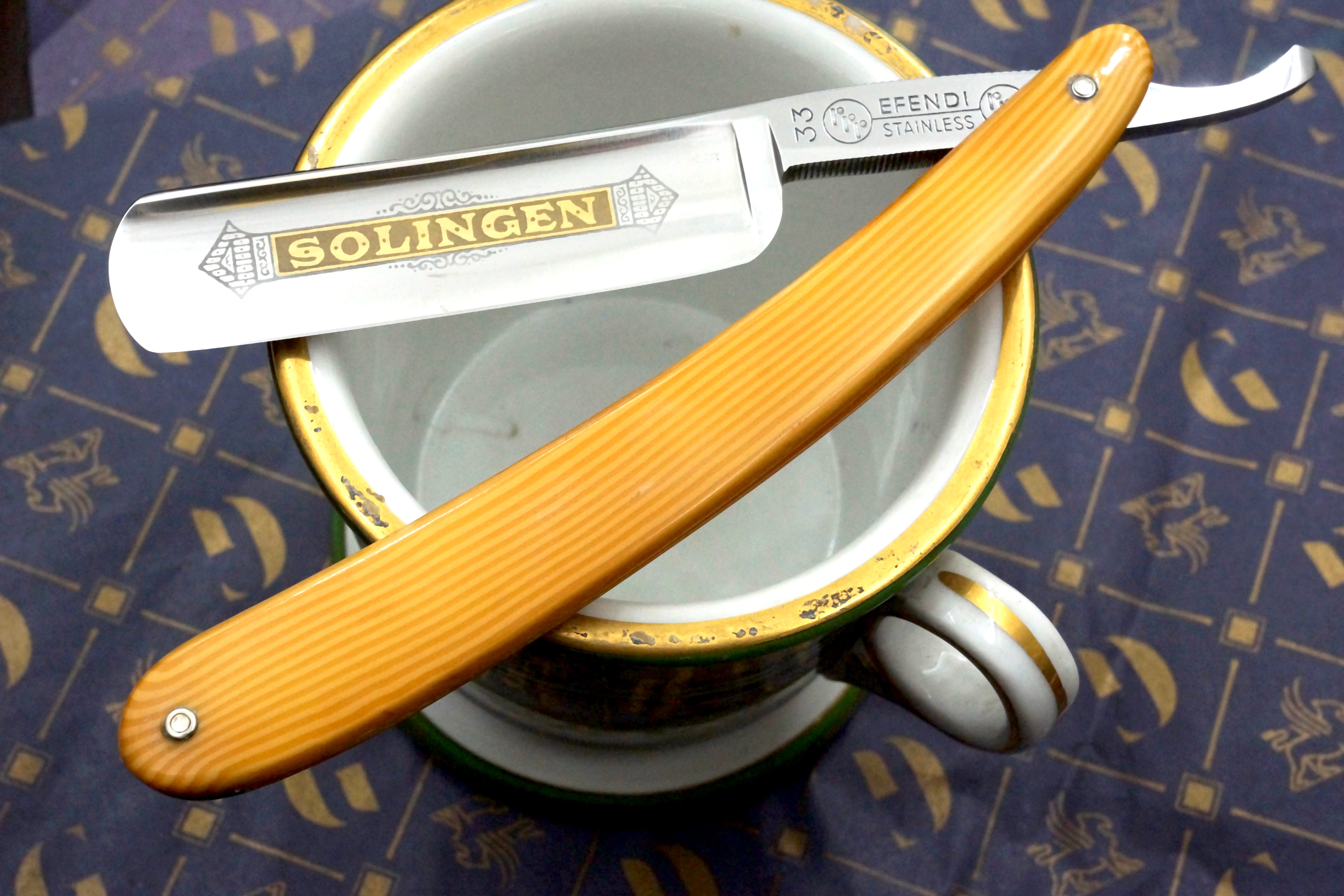 Efendi No.33 - 13/16 Excellent Stainless Steel Full Hollow - Solingen Straight Razor - Shave Ready