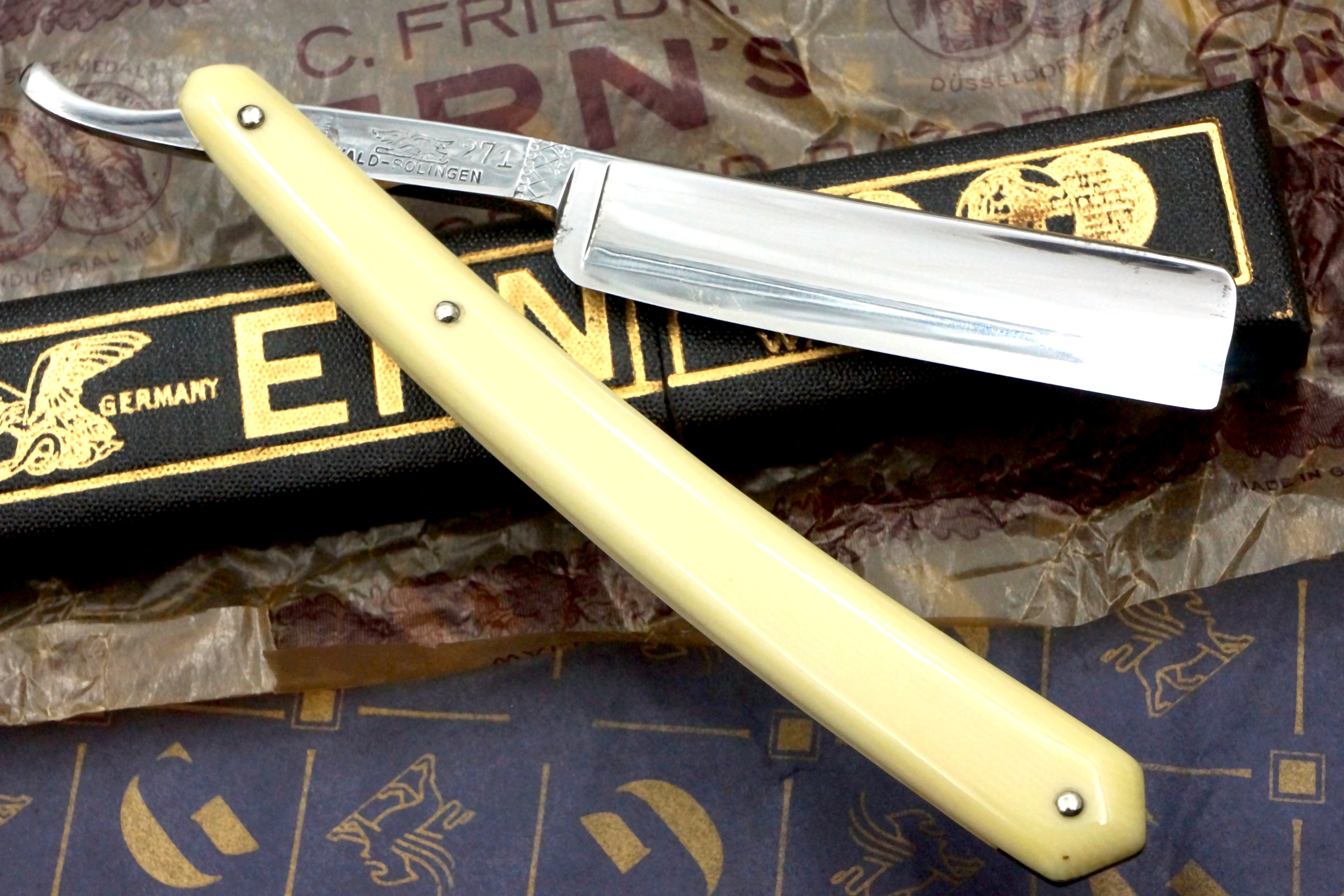 Carl Friederich Ern - NOS 11/16 Full Hollow Blade - Vintage Solingen Straight Razor - Shave Ready