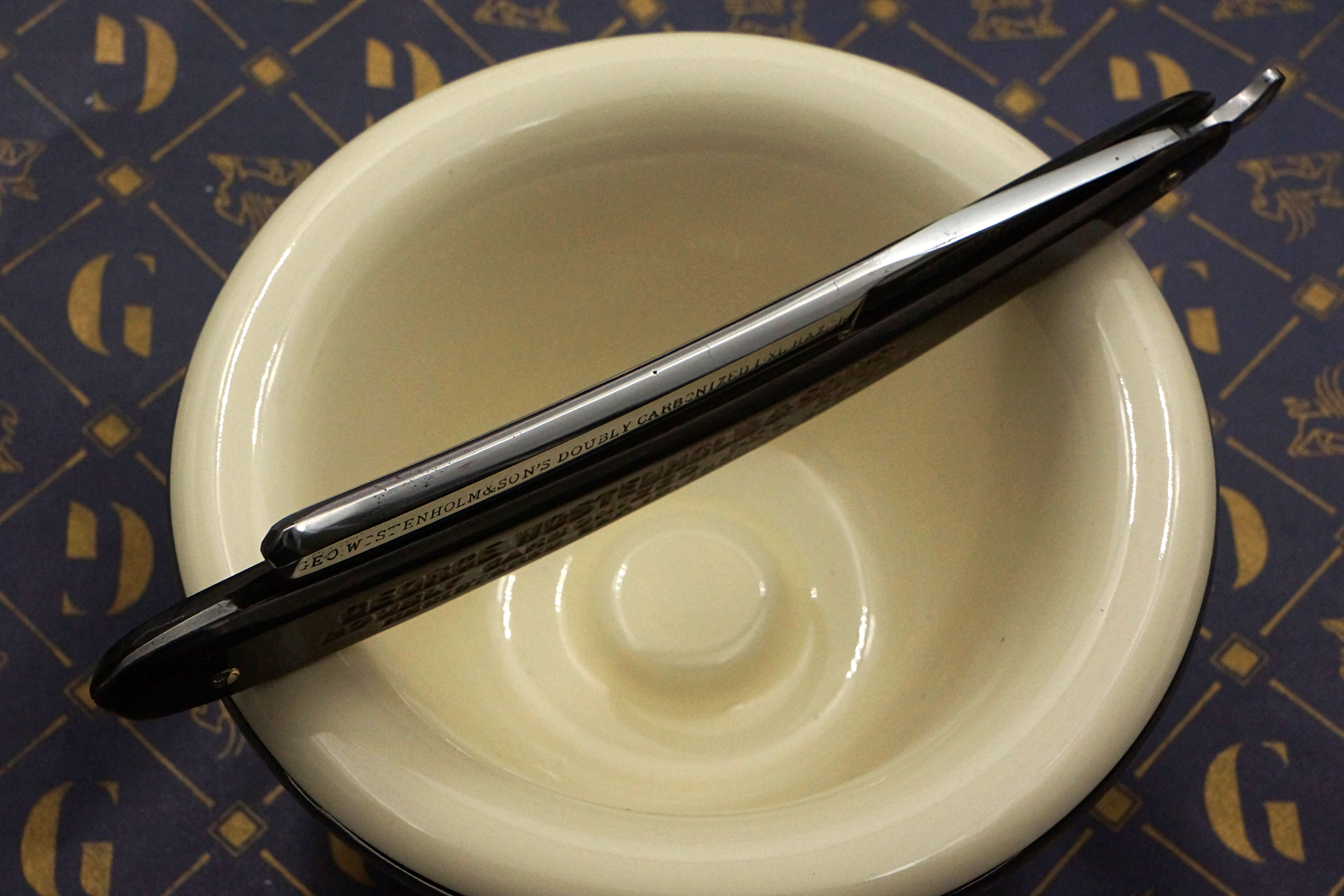 George Wostenholm & Son 7/8 Doubly Carbonized "Diamond Edge" - Rare Fancy Vintage Sheffield Straight Razor - Shave Ready