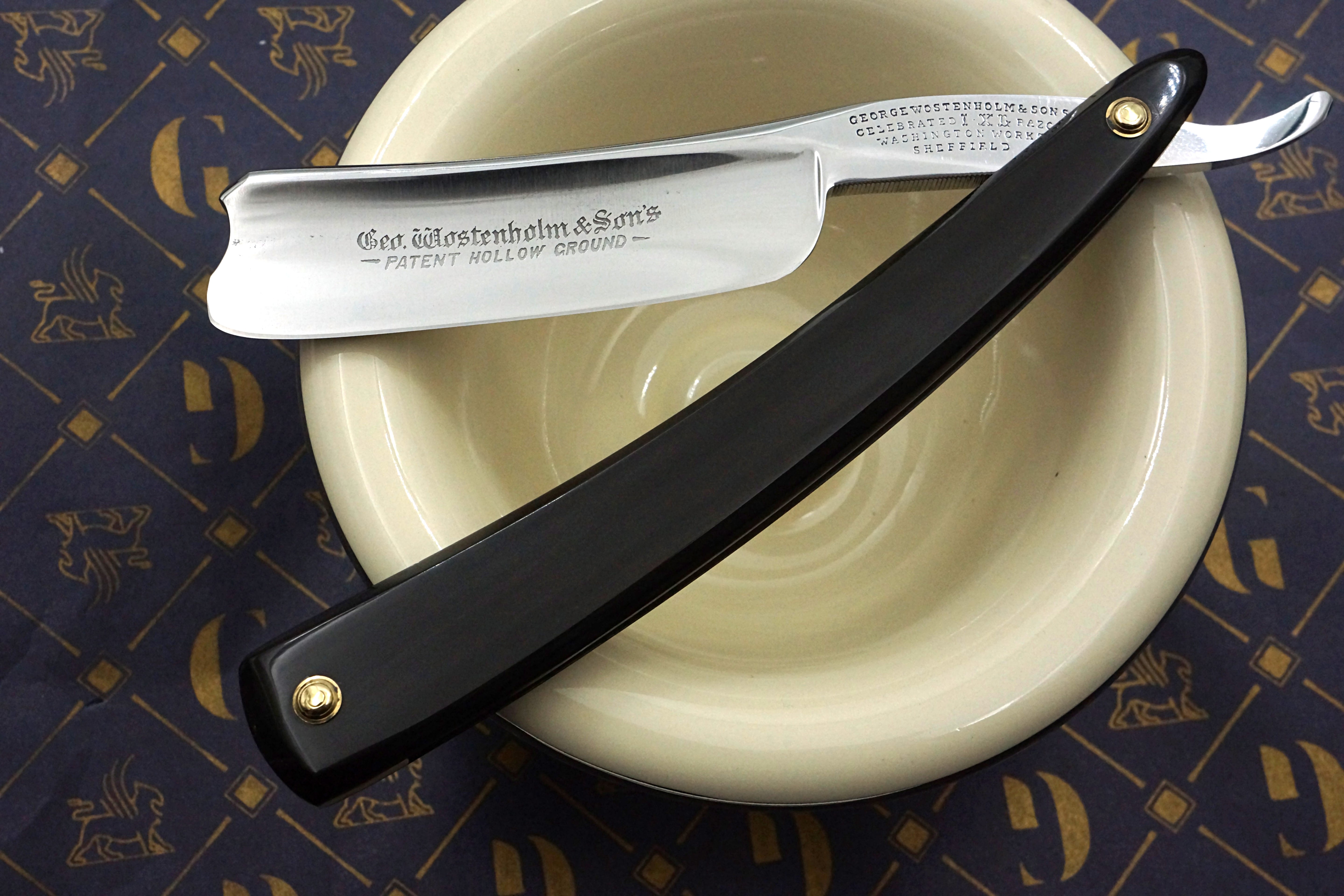 George Wostenholm & Sons "Patent Hollow Ground" - 7/8" Blade with New Horn Scales - Fully Restored Sheffield Straight Razor - Shave Ready