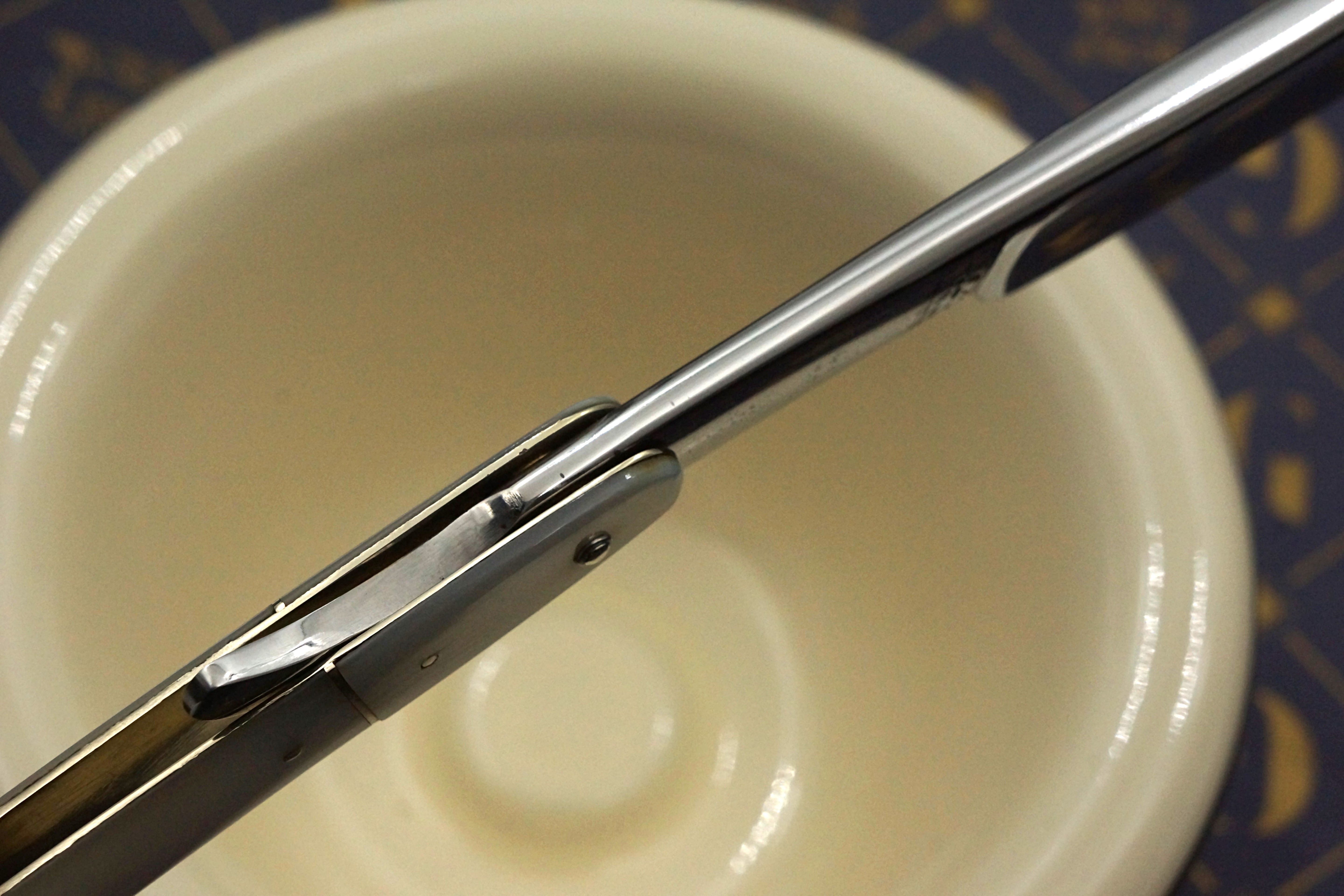 Smith & Son 6/8 - Etched Blade Restored Mother of Pearl Scaled Sheffield Straight Razor - Shave Ready