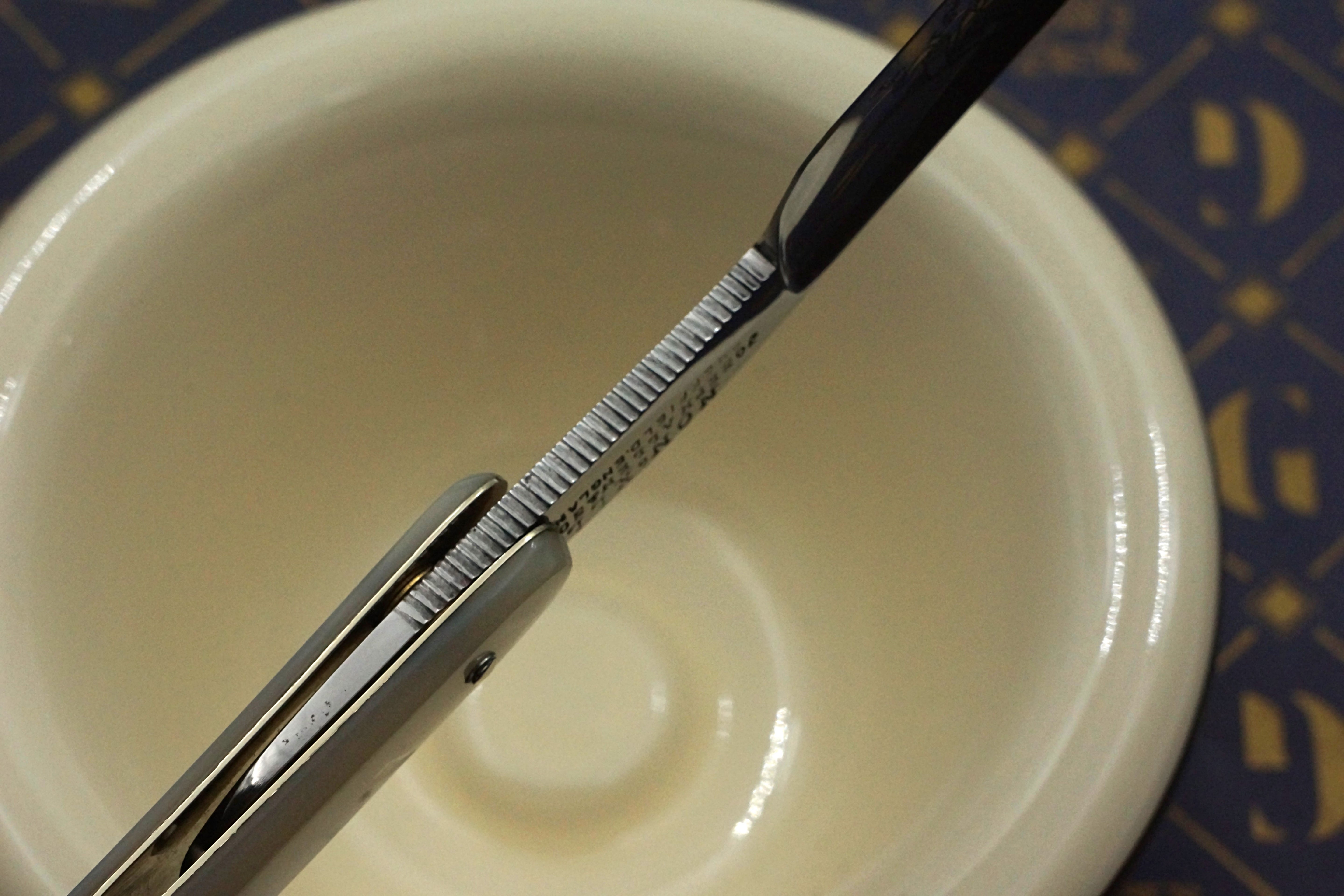 Joseph Allen & Sons 6/8 - "E Pluribus Unum" Eagle Etch Restored Mother of Pearl Scaled Sheffield Straight Razor - Shave Ready