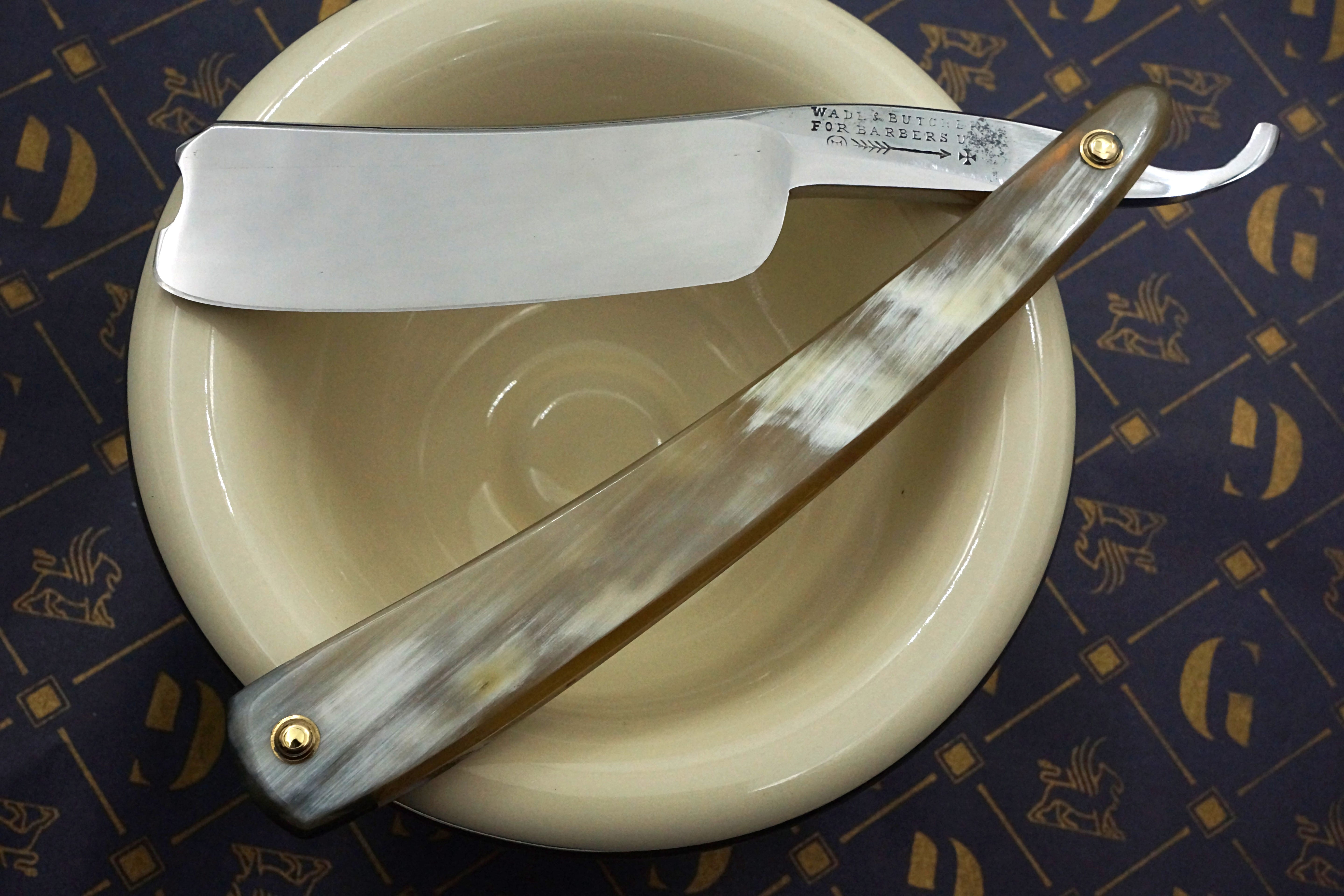 Wade & Butcher "For Barbers Use" - 1" Blade with New Horn Scales - Restored Sheffield Straight Razor - Shave Ready
