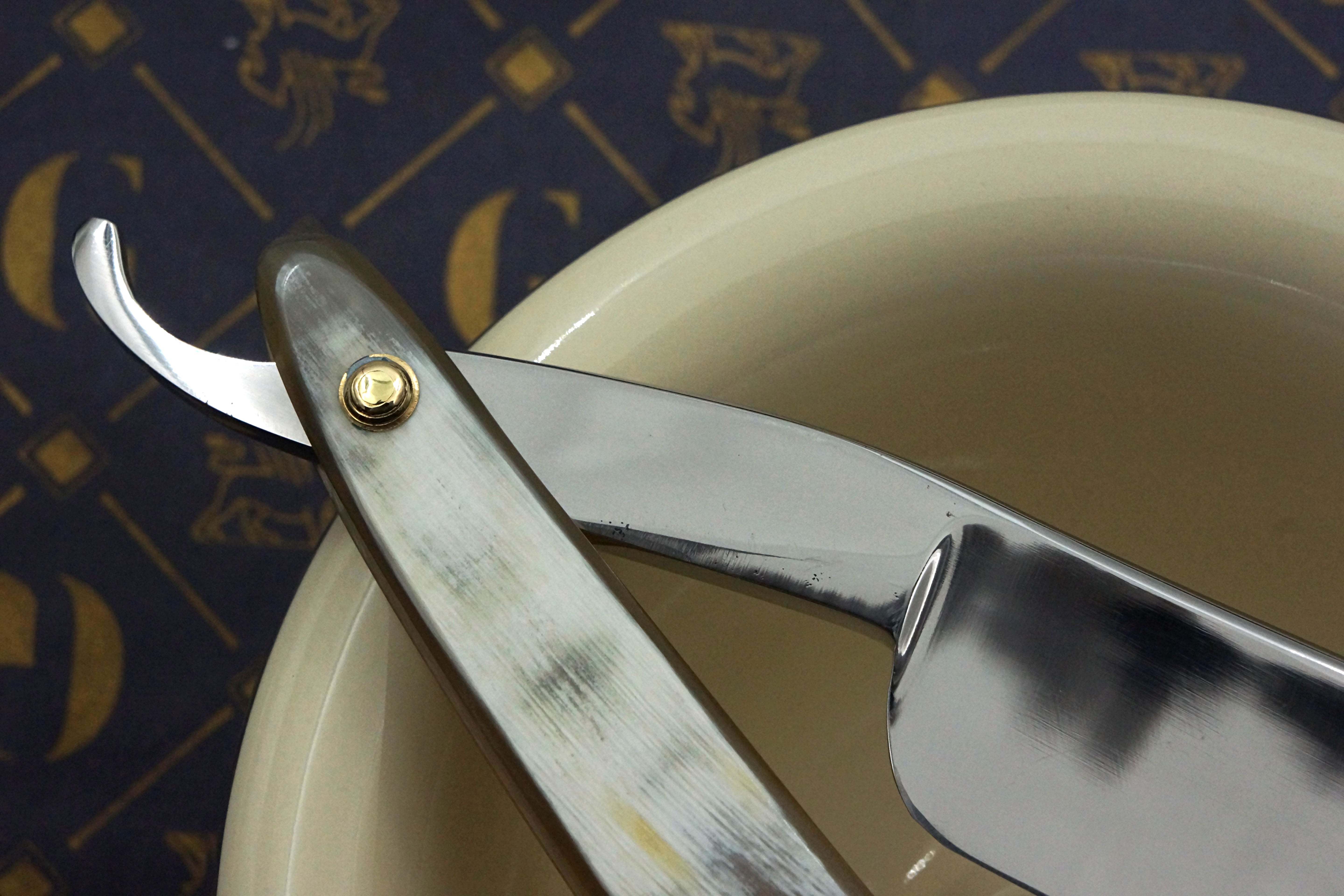 Wade & Butcher "For Barbers Use" - 1" Blade with New Horn Scales - Restored Sheffield Straight Razor - Shave Ready