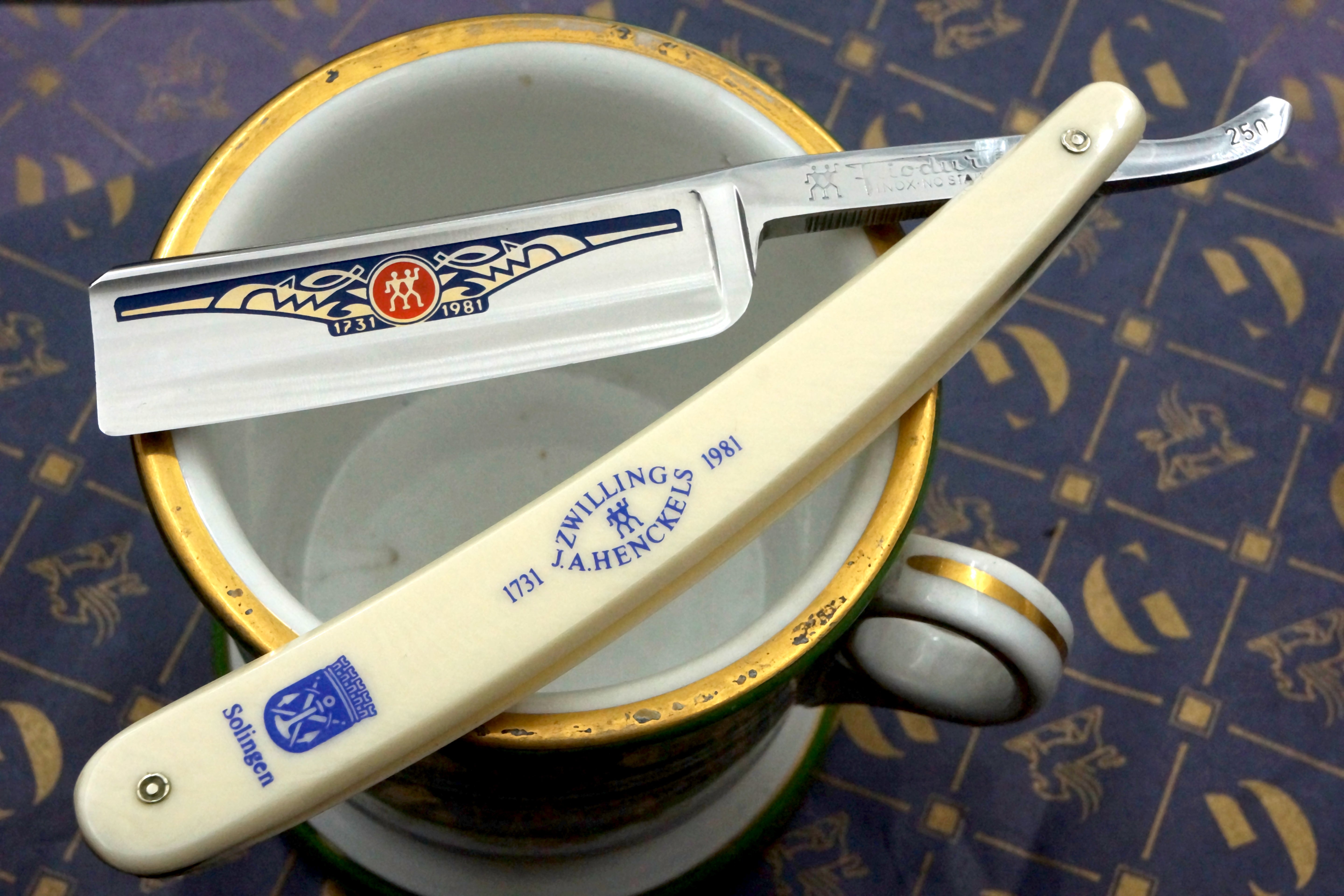 Henckels Friodur Anniversary No. 250 - 13/16 Near Mint Stainless Steel Full Hollow - Solingen Straight Razor - Shave Ready