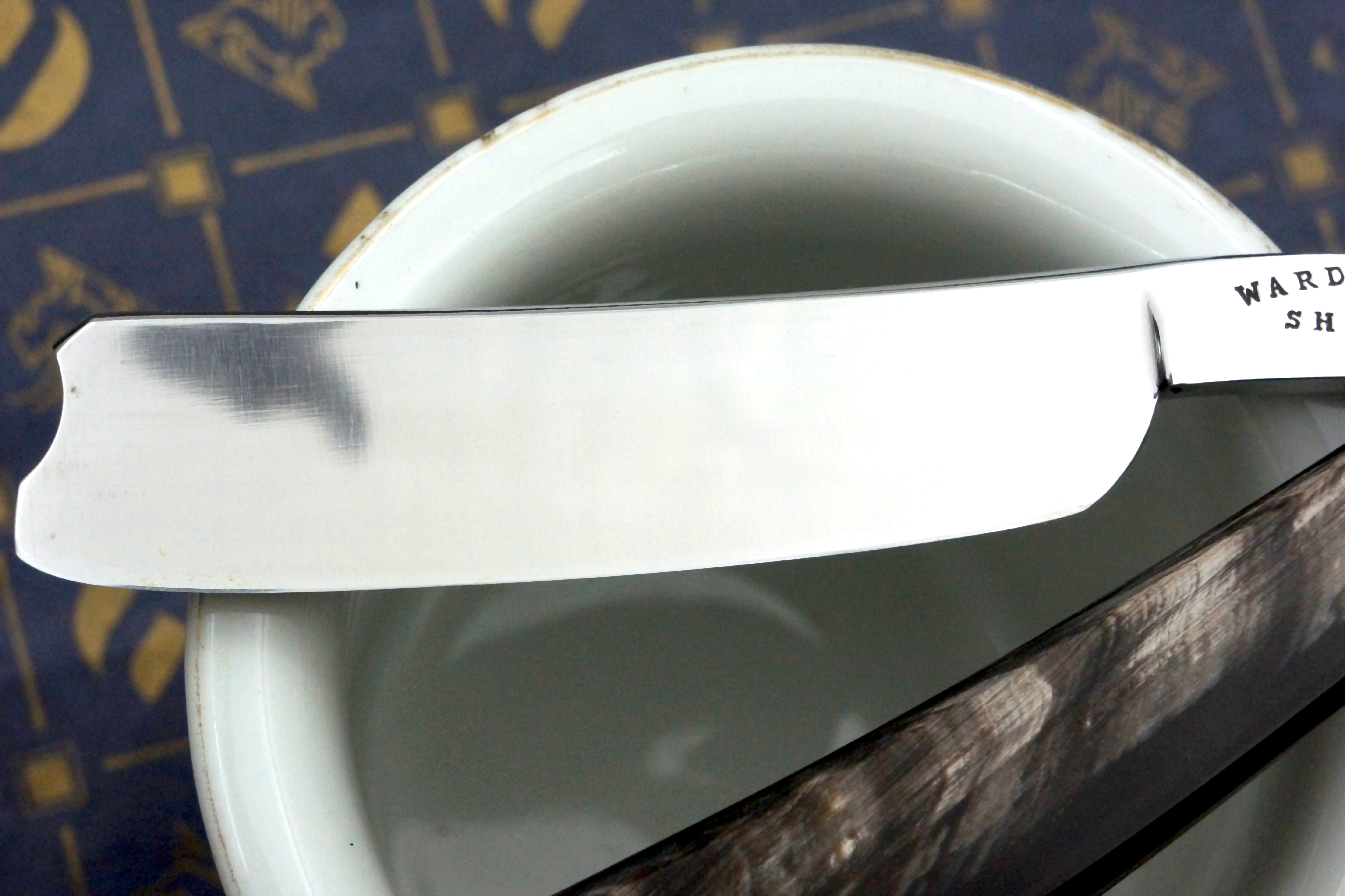 Ward Bros. 6/8 Near Wedge Blade with New Horn Scales - Fully Restored Sheffield Straight Razor - Shave Ready