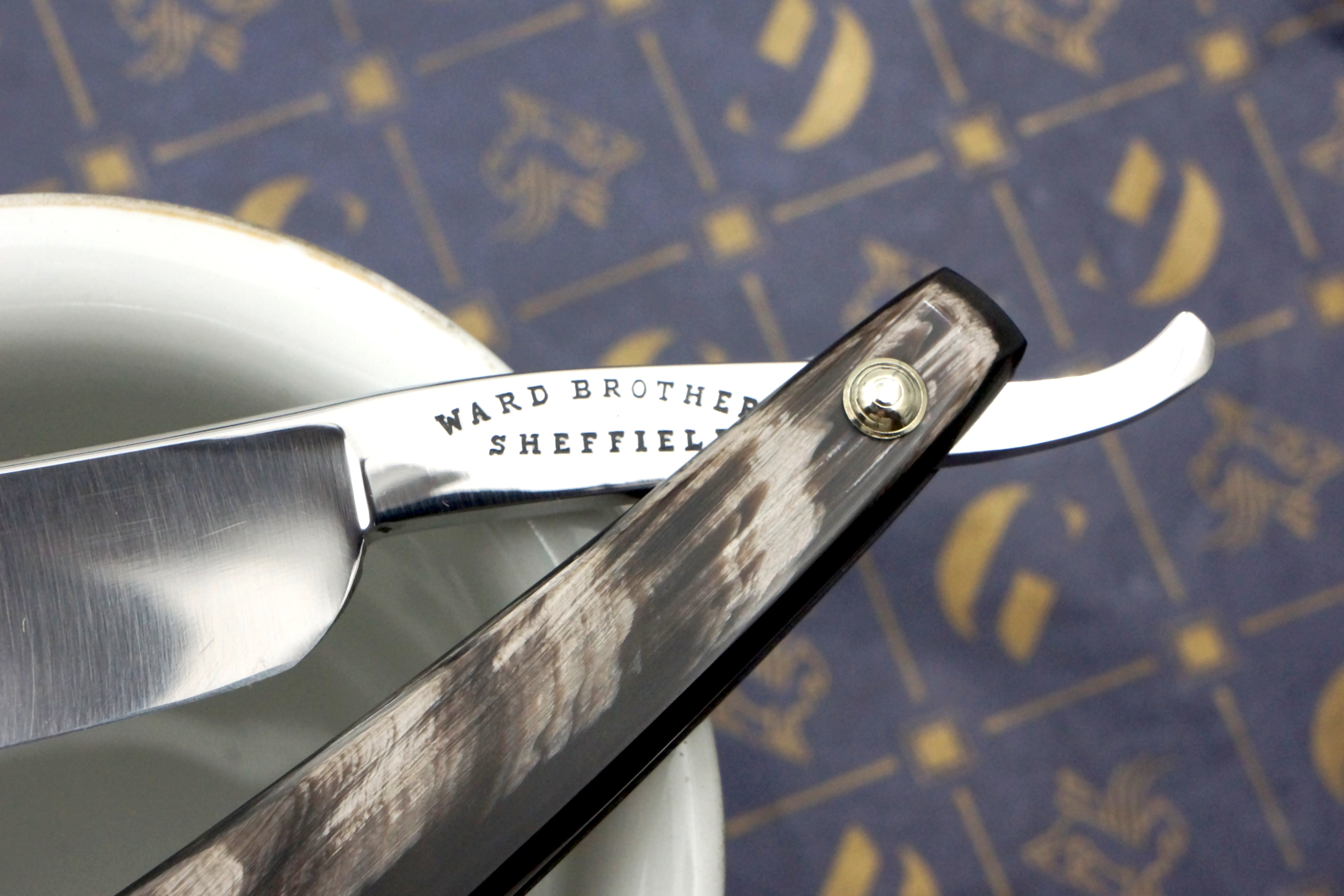 Ward Bros. 6/8 Near Wedge Blade with New Horn Scales - Fully Restored Sheffield Straight Razor - Shave Ready