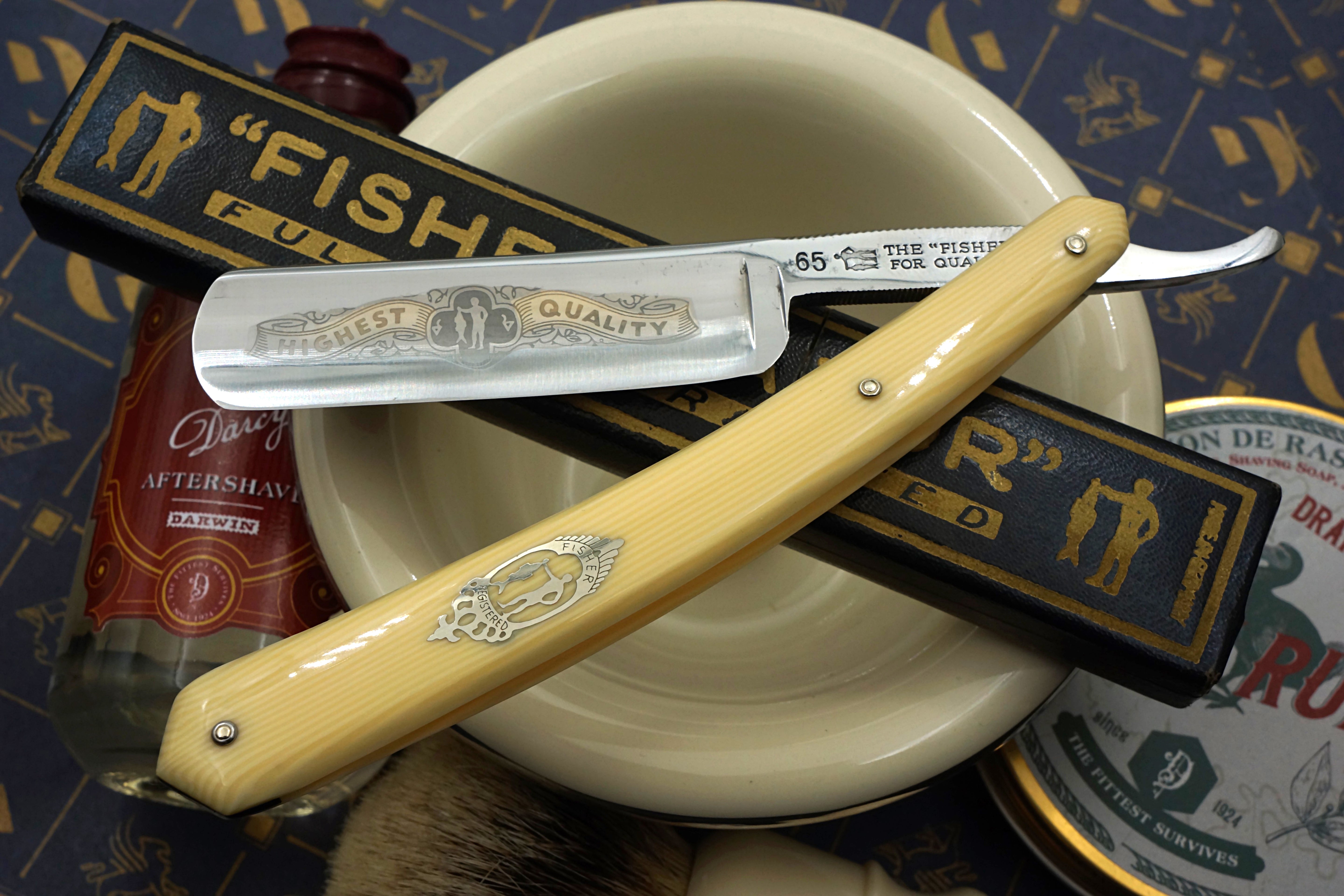 Paul Kohl "The Fisher" - Excellent + 13/16 Full Hollow Blade - Vintage Solingen Straight Razor - Shave Ready
