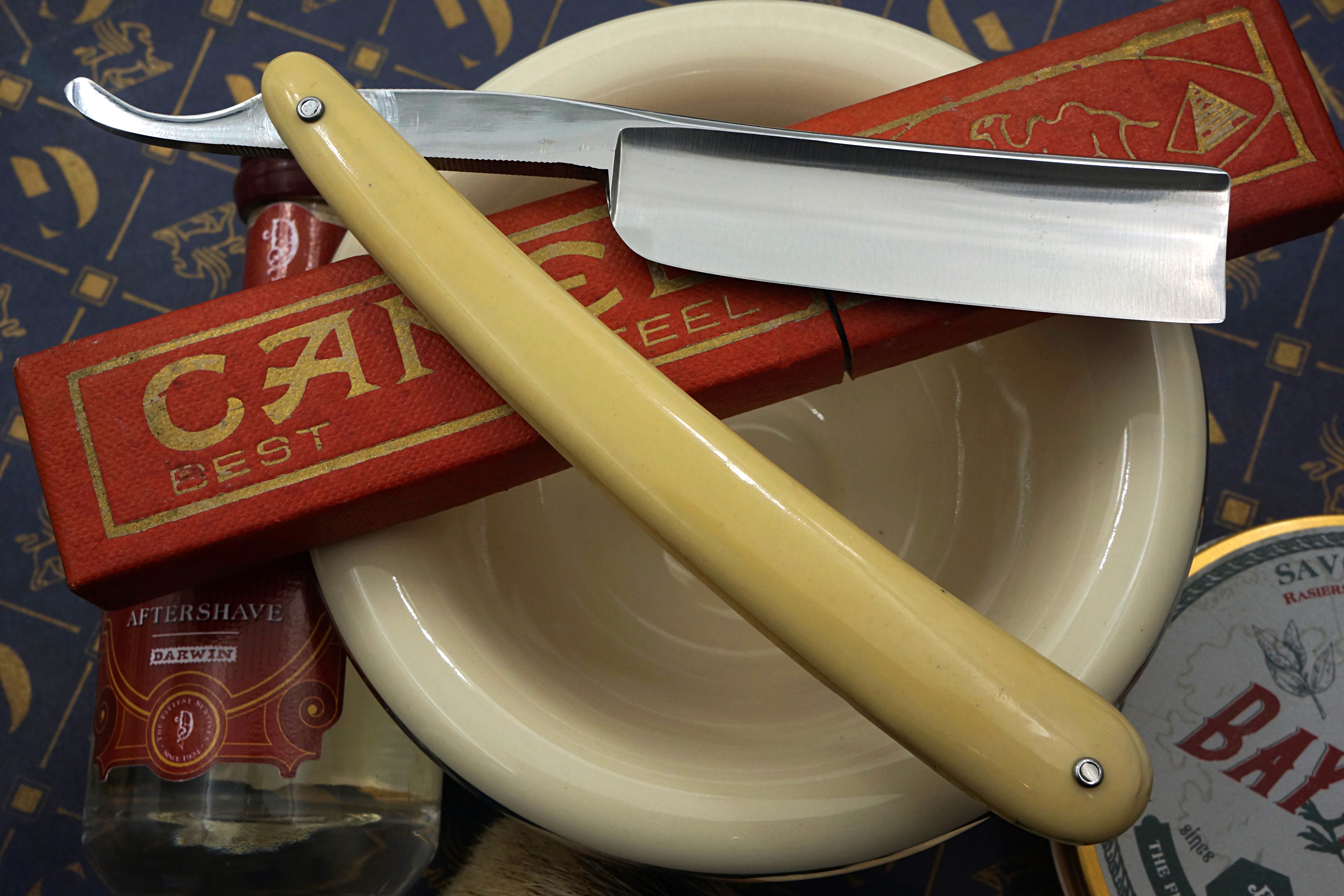 Gyokuhai TSC Full Hollow, hervorragend restauriert – 13/16 Klinge, wunderschöne Schuppen – Vintage japanisches Rasiermesser – rasierbereit 