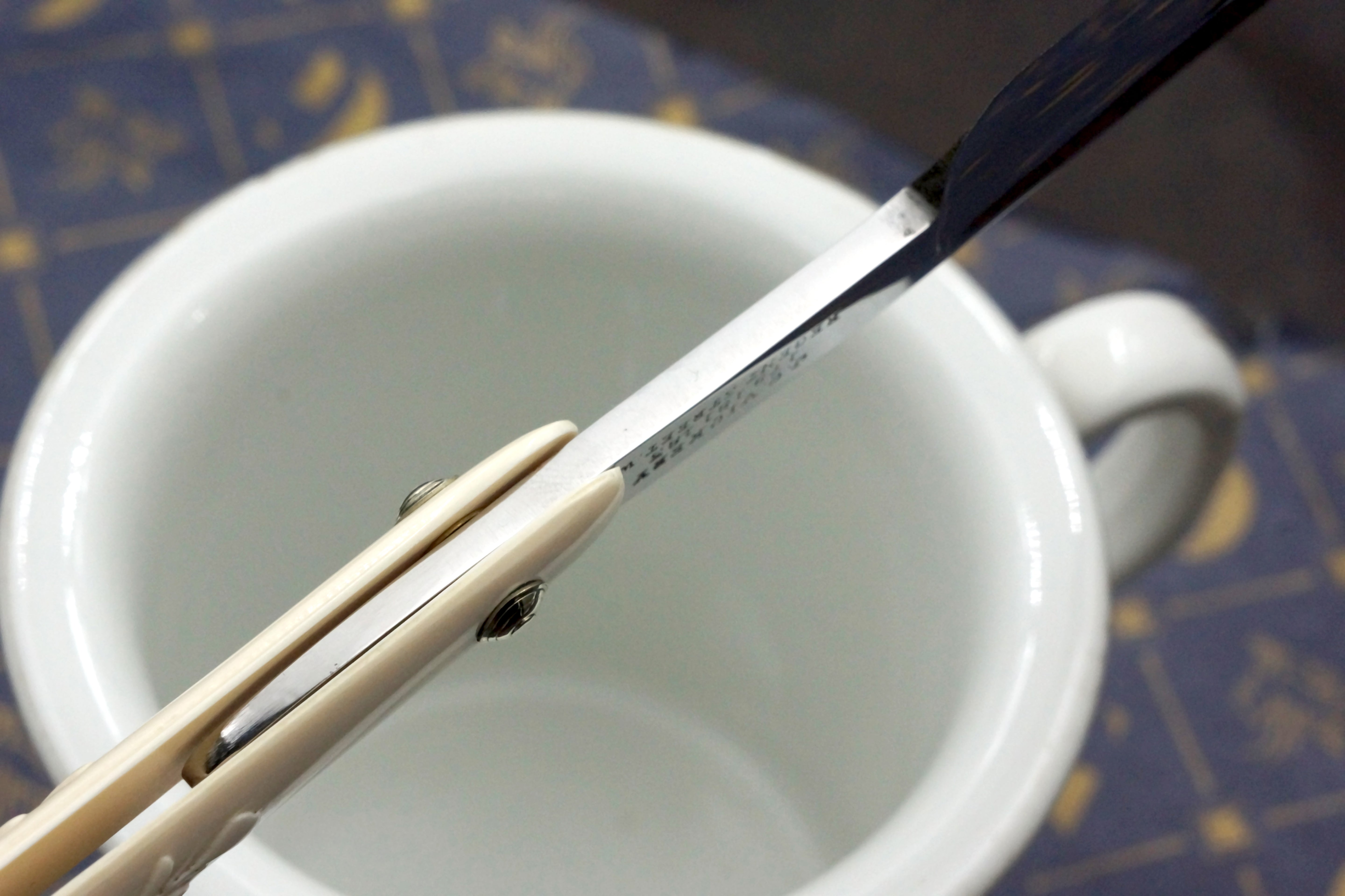 J.C. Vickery Regent St. 6/8 Blade with Fancy Carved Mammoth Ivory Scales Sheffield Straight Razor - Shave Ready