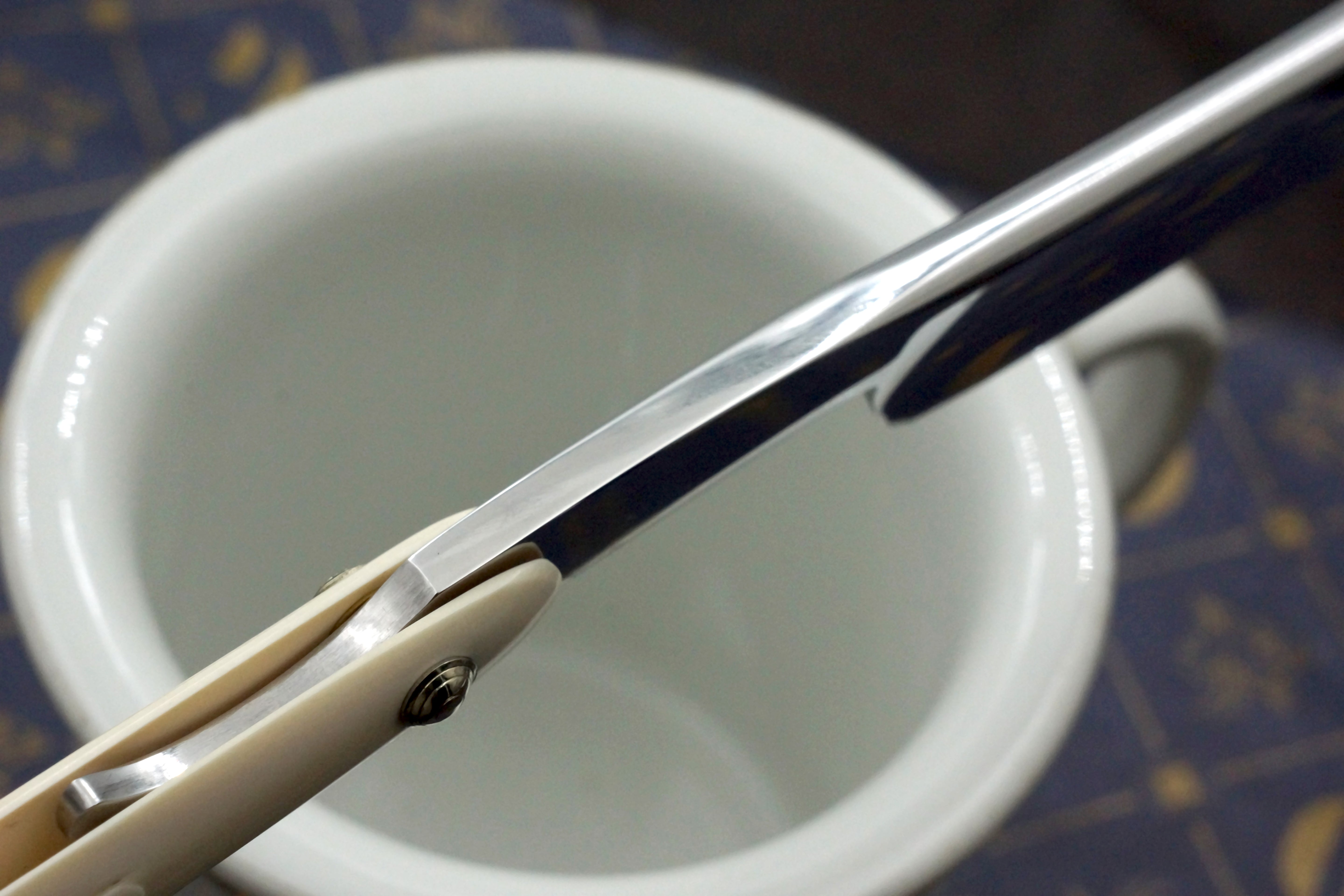 J.C. Vickery Regent St. 6/8 Blade with Fancy Carved Mammoth Ivory Scales Sheffield Straight Razor - Shave Ready