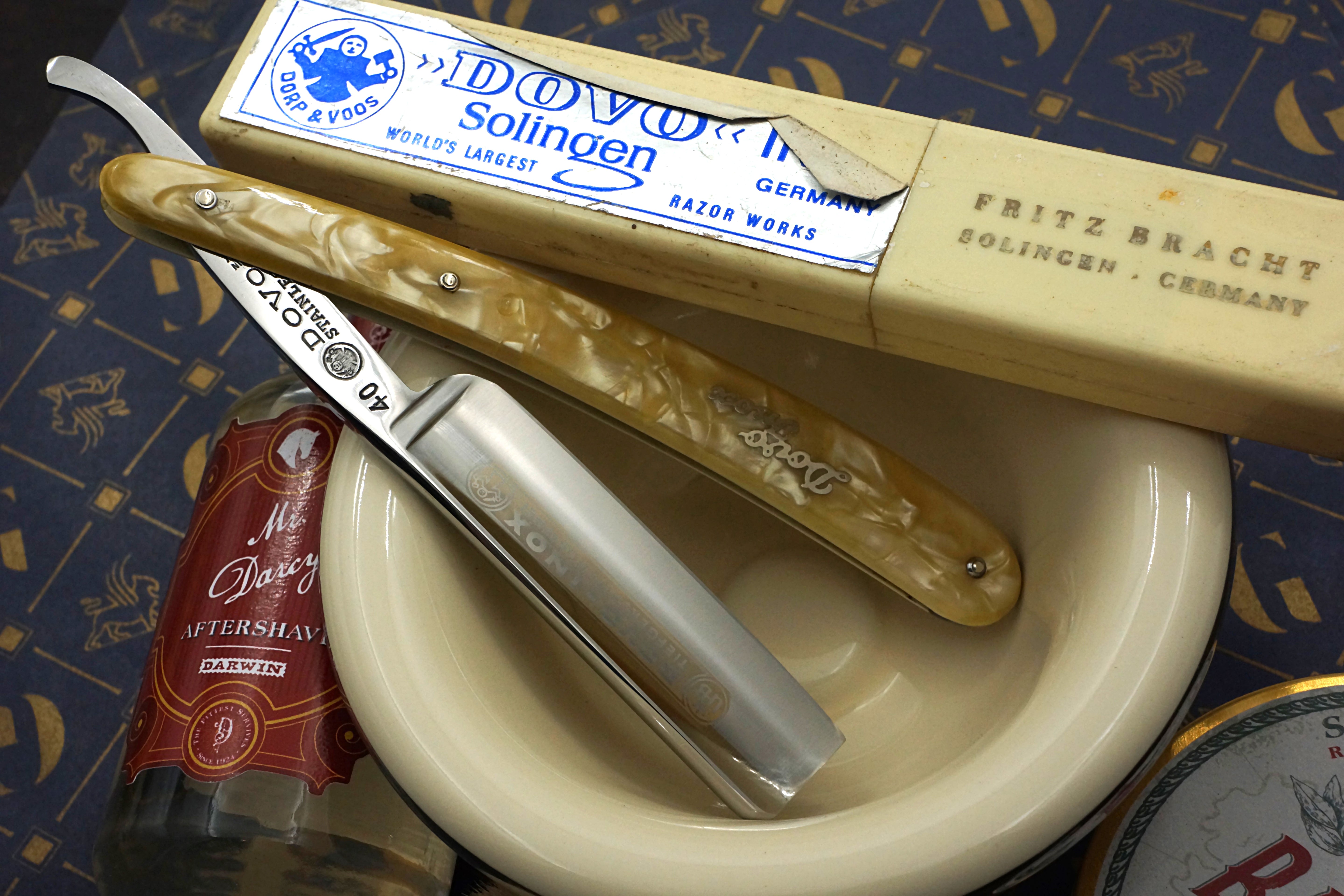 Fritz Bracht Dovo Inox No.40 13/16 Blade Cracked Ice Scales - Excellent++ Vintage Solingen Straight Razor - Shave Ready