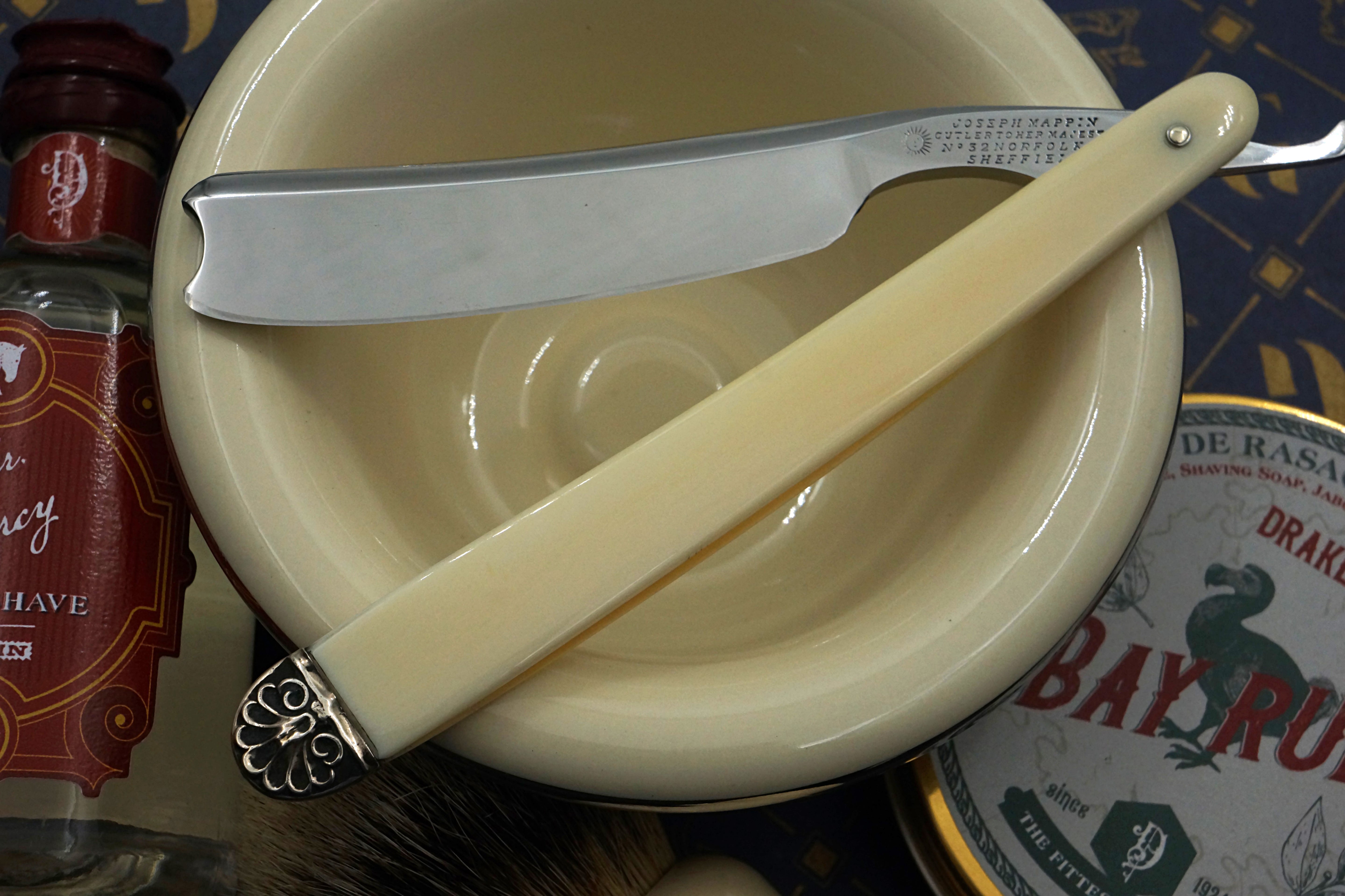 Joseph Mappin 6/8 Near Wedge - Stuning & Rare Fully Restored Ivory & Silver Sheffield Straight Razor - Shave Ready