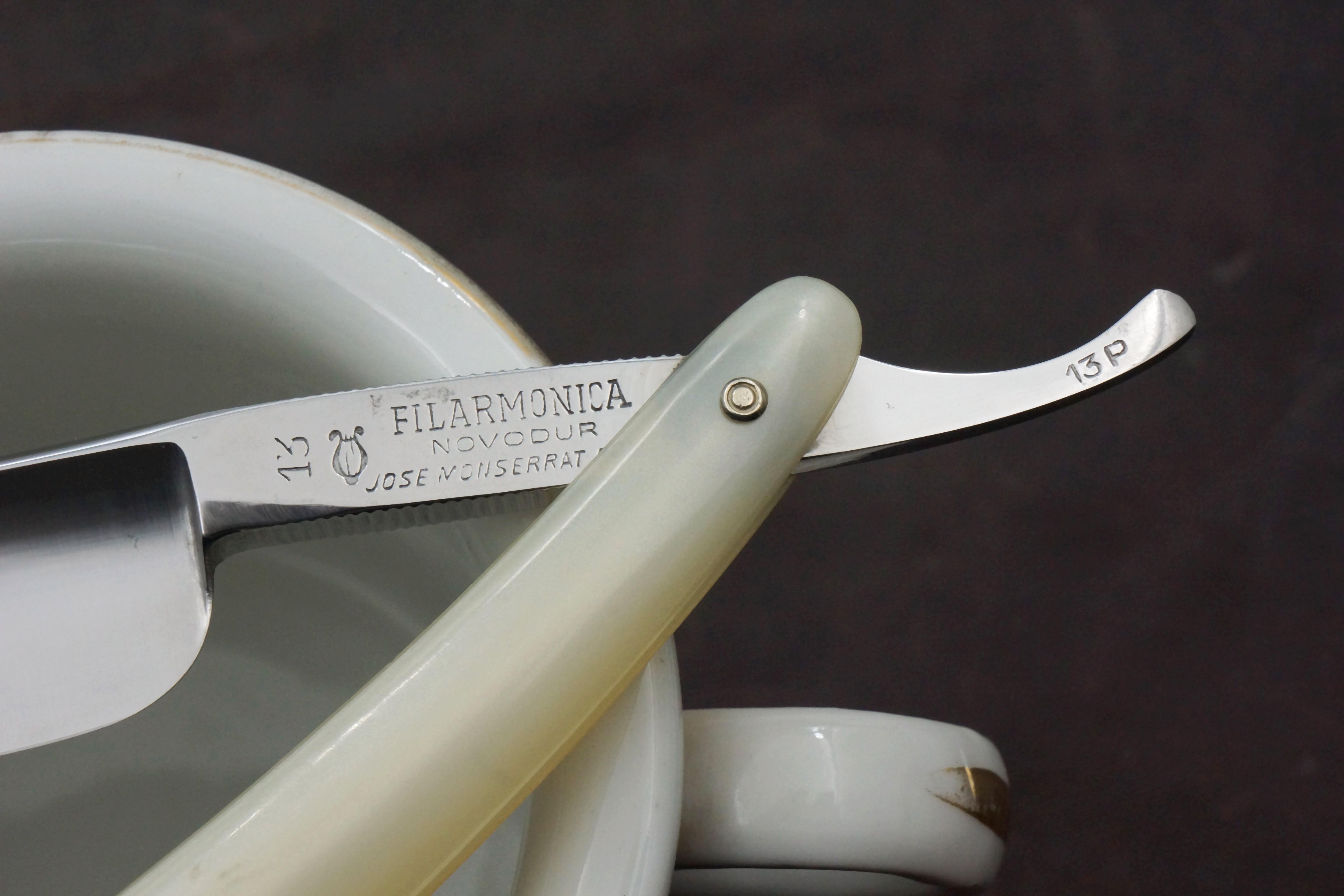 Filarmonica JMP No. 13 Novodur 13/16 Full Hollow Blade - Excellent Restored Vintage Spanish Straight Razor - Shave Ready