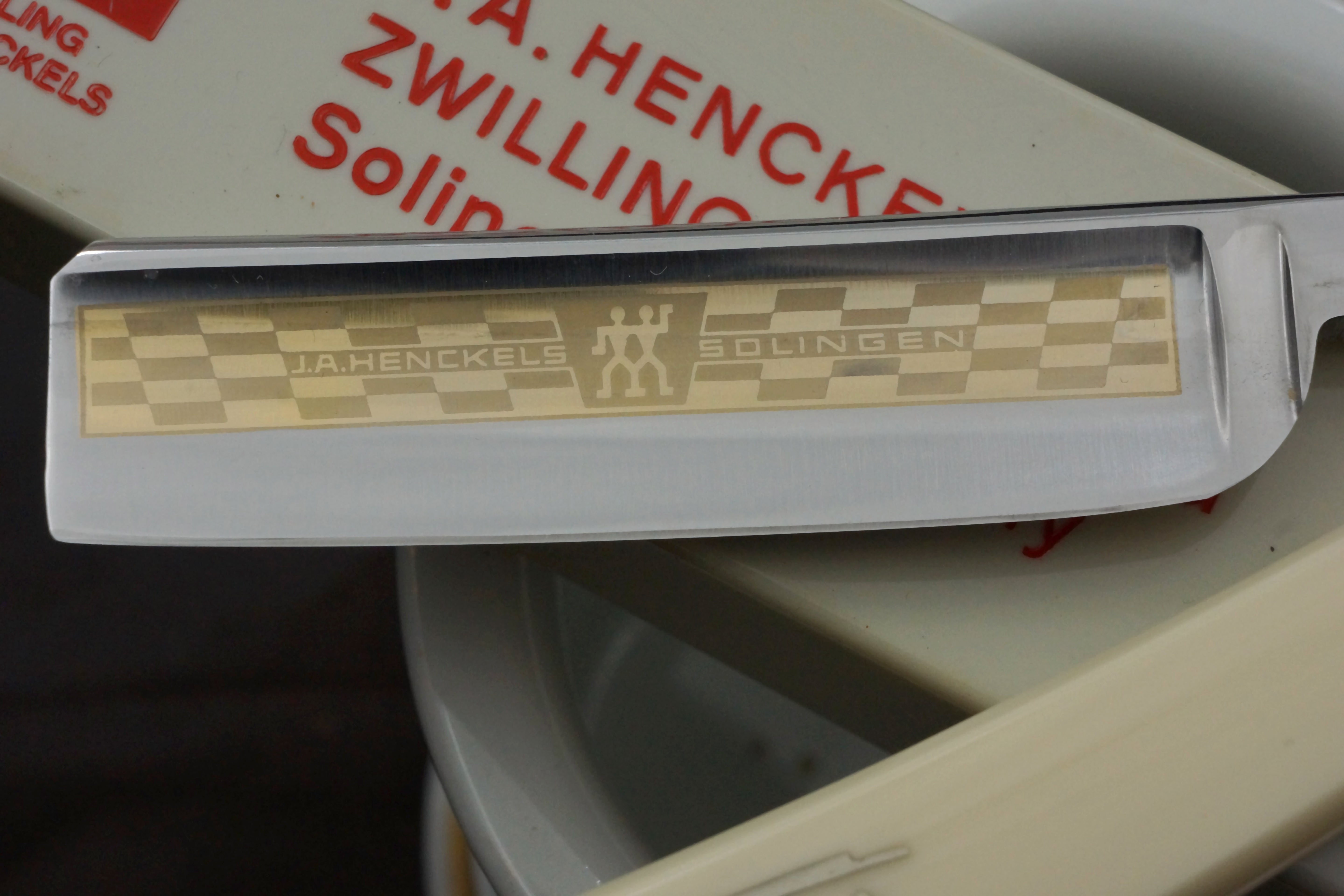 Henckels Friodur 6/8 No. 72 - Excellent Stainless Steel Etched Full Hollow - Solingen Straight Razor - Shave Ready