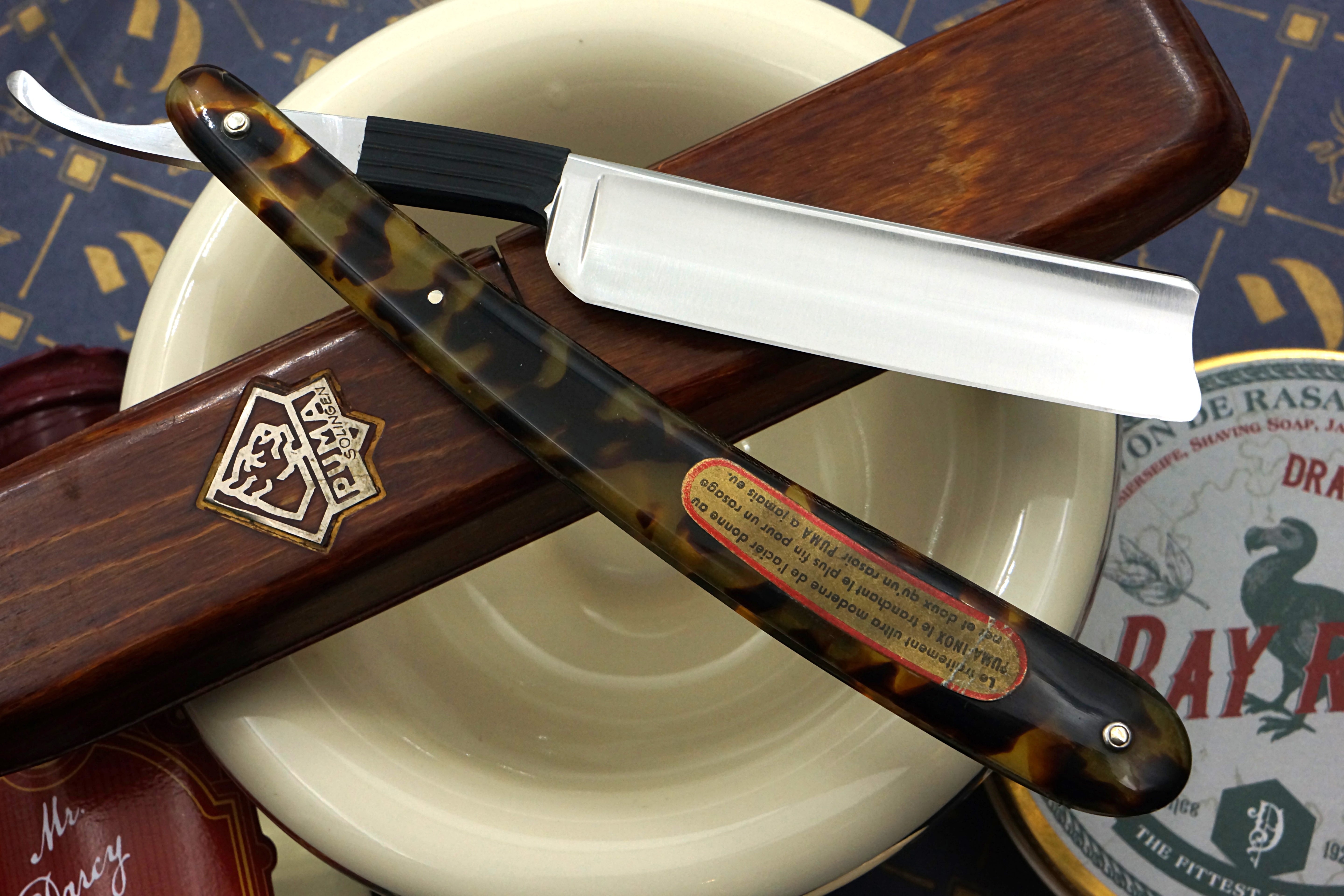 Puma INOX No. 63 11/16 Full Hollow Gorgeous Etch - Rare Near Pristine Vintage Solingen Straight Razor - Shave Ready