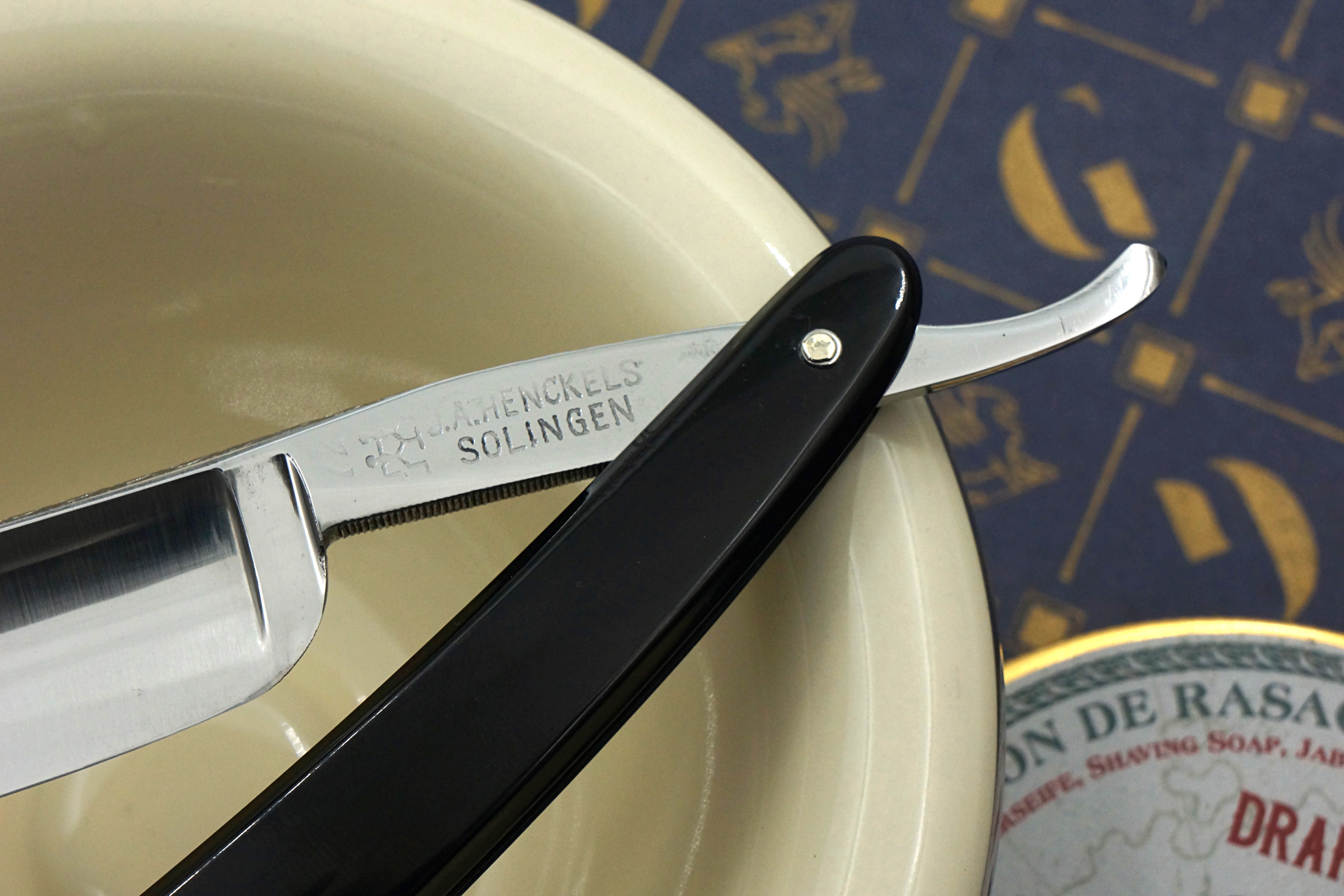 Henckels No. 72 Full Hollow Blade with Engraved Spine - Excellent+ Vintage Solingen Straight Razor - Shave Ready