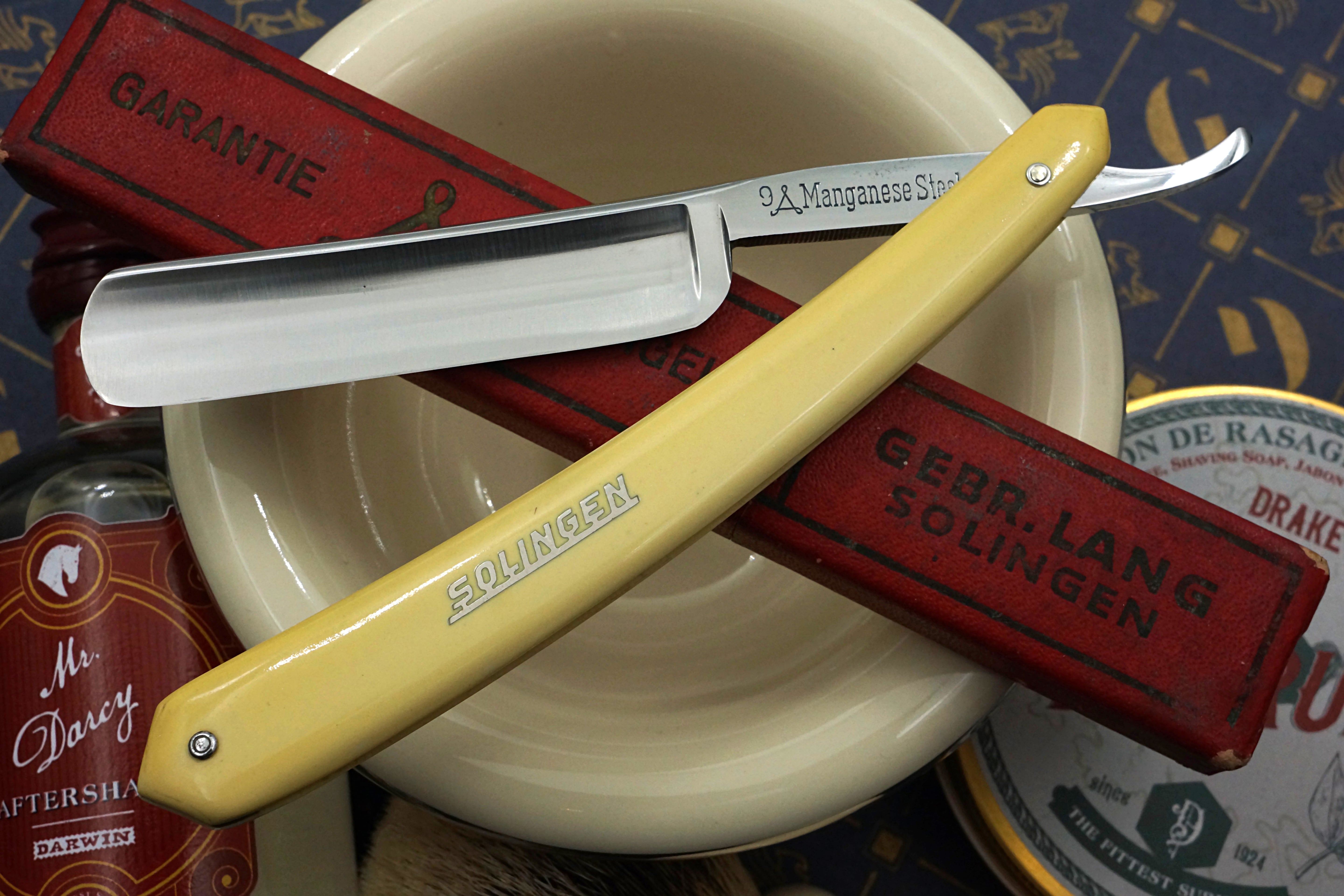 Gebr.Lang Triangel No. 9 11/16 Full Hollow Blade - Near Mint Vintage Solingen Straight Razor - Shave Ready