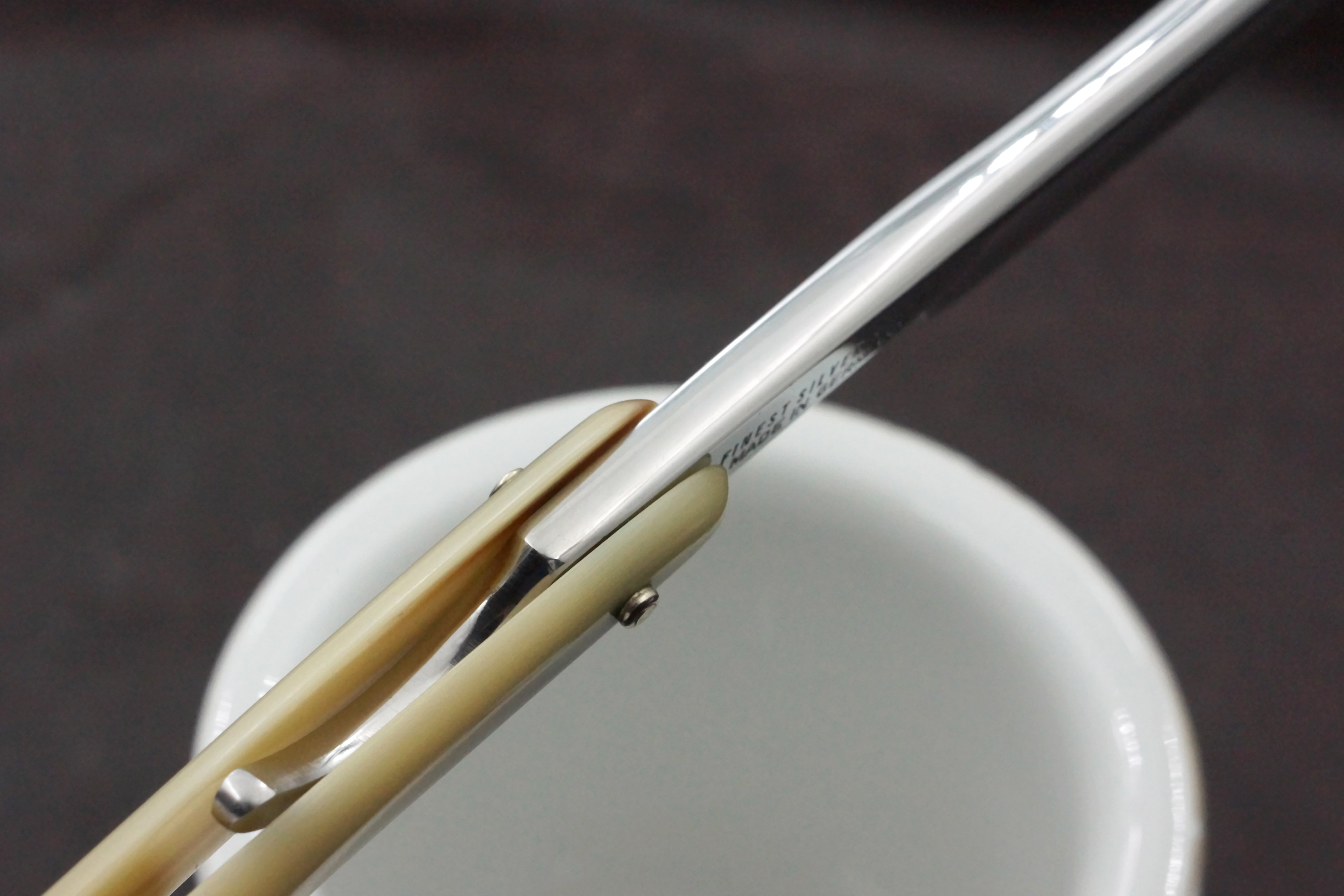 Wacker Stosser 6/8 Quarter Hollow - Horn Scales Preowned Solingen Straight Razor - Shave Ready