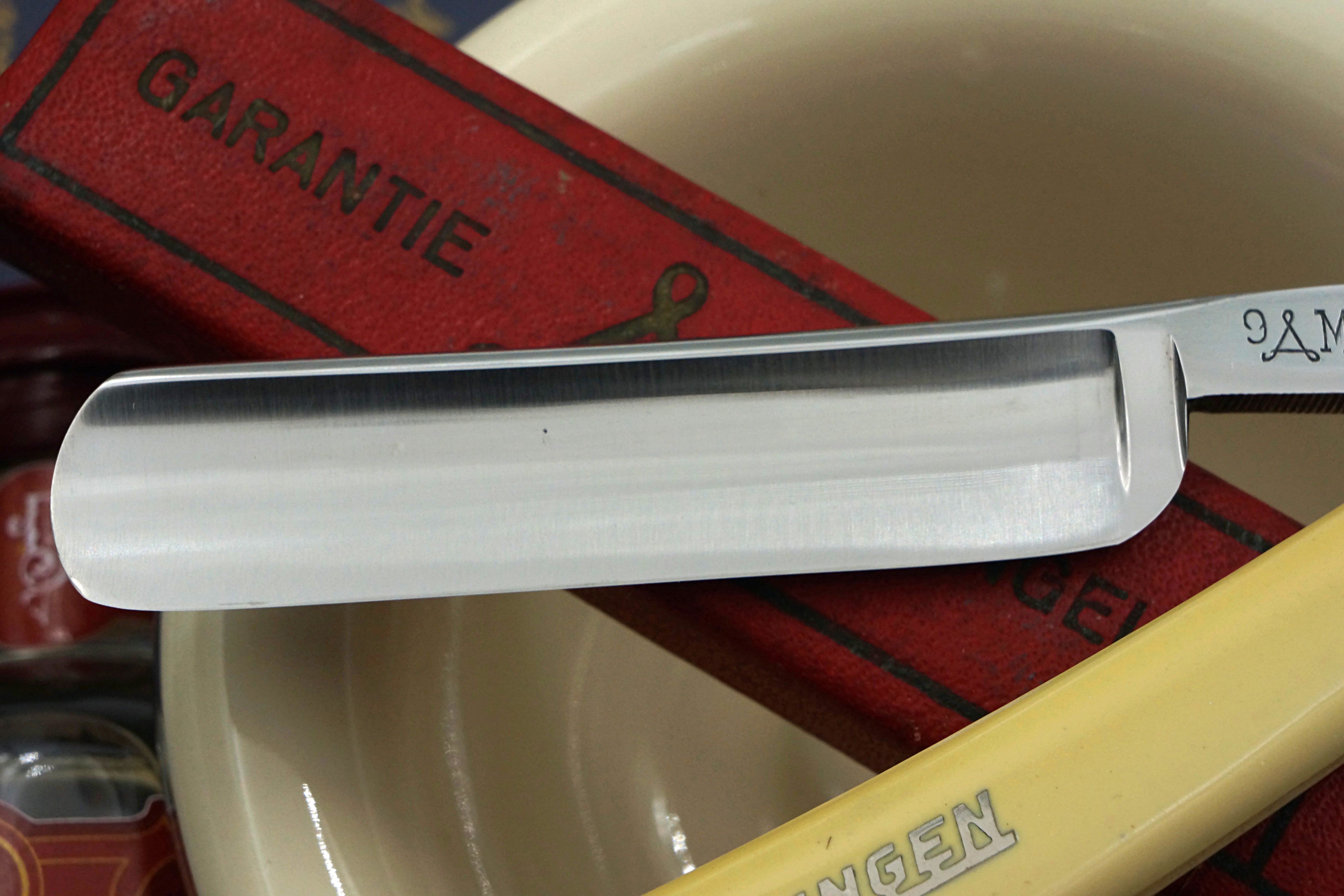 Gebr.Lang Triangel No. 9 11/16 Full Hollow Blade - Near Mint Vintage Solingen Straight Razor - Shave Ready