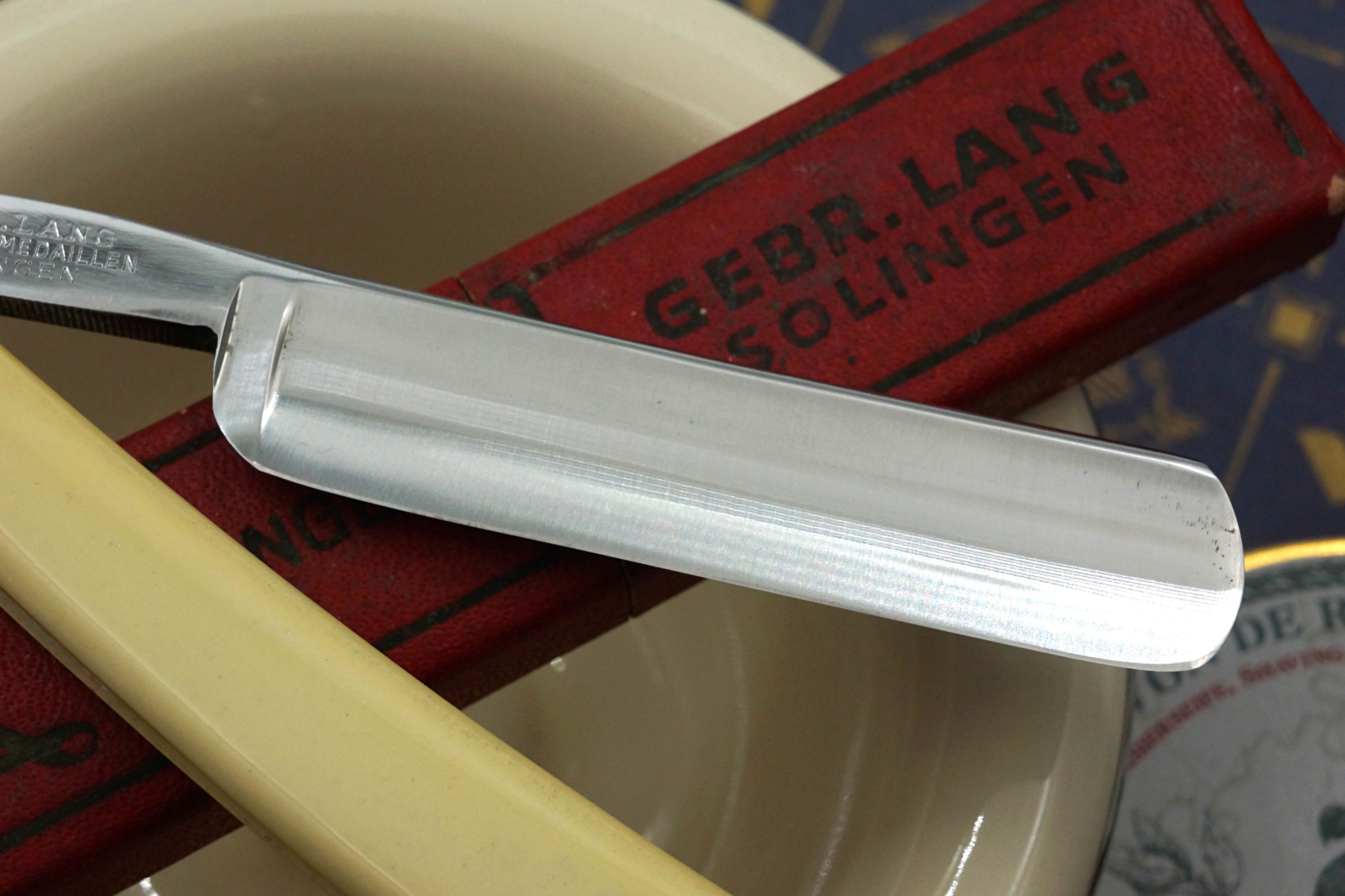 Gebr.Lang Triangel No. 9 11/16 Full Hollow Blade - Near Mint Vintage Solingen Straight Razor - Shave Ready